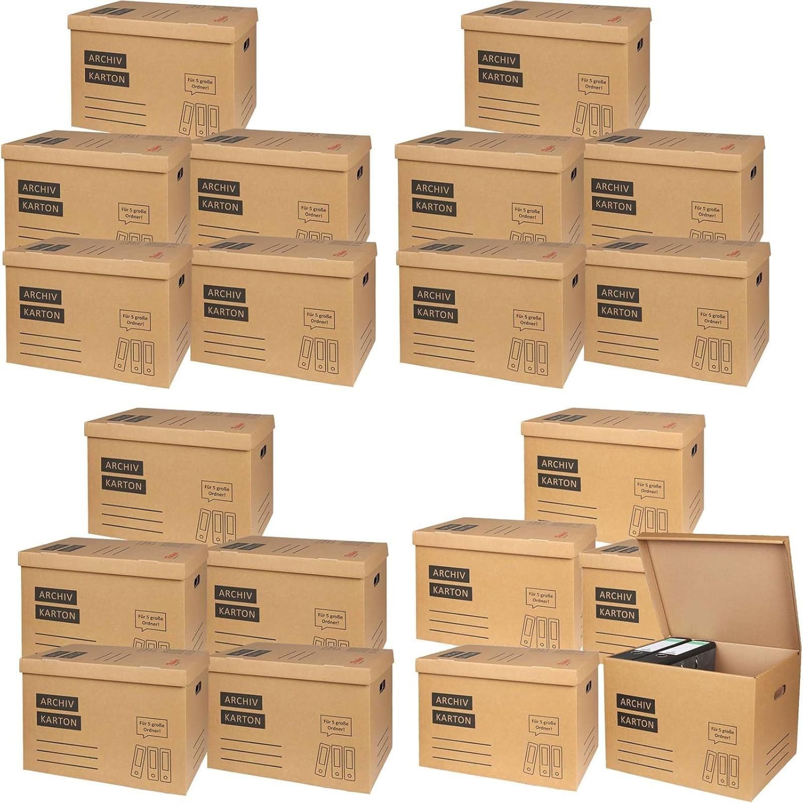 BURI Aufbewahrungsbox Archivschachteln Aktenkarton Transportboxen Archivkarton Archivbox A4