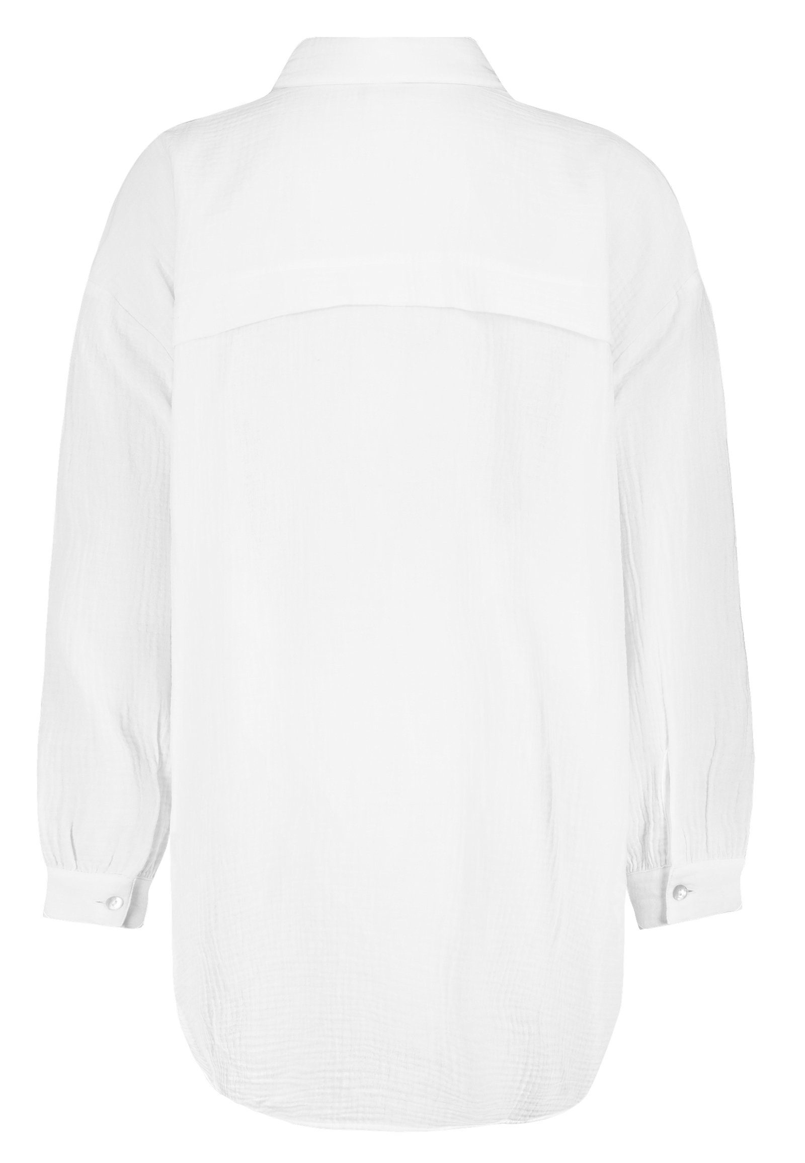 SUBLEVEL Langarmbluse Damen Musselinbluse langarm mit Kentkragen Oversizebluse aus Baumwolle
