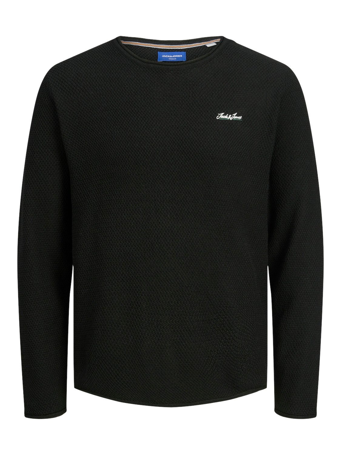 Strickpullover Herren Pullover Sweater Schwarz JORPAUL TONS KNIT CREW NECK