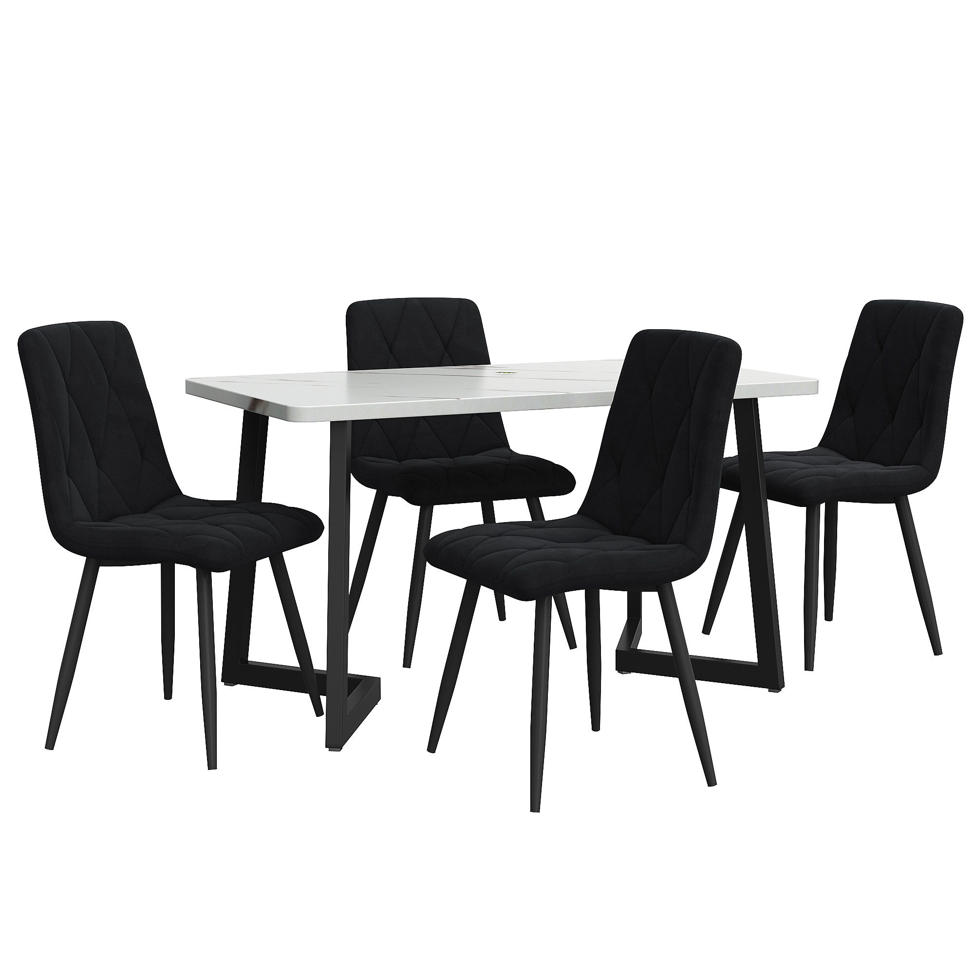 i@home Essgruppe 117×68cm Esstisch mit 4 Stühlen, (Rechteckiger Esstisch Moderner Küchentisch Set, Set, 5-tlg, für 4 Personen), …