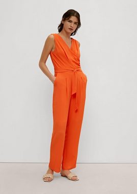 Comma Overall Jumpsuit mit Crêpestruktur Raffung