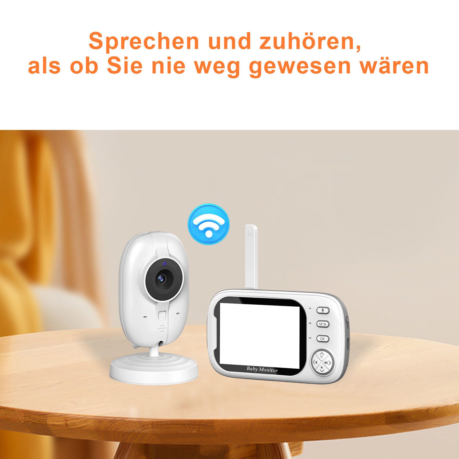 REDOM Video Baby Monitor 3.5 Inch HD Baby Monitoring System, 4x Zoom, 120° Tilt, 360° Rotation, 2.4 GHz FHSS (no Wi-Fi required), App-free, 5m Night Vision, Two-Way Audio, Temperature Monitoring, 2000 mAh Battery, Baby Cam for Parents