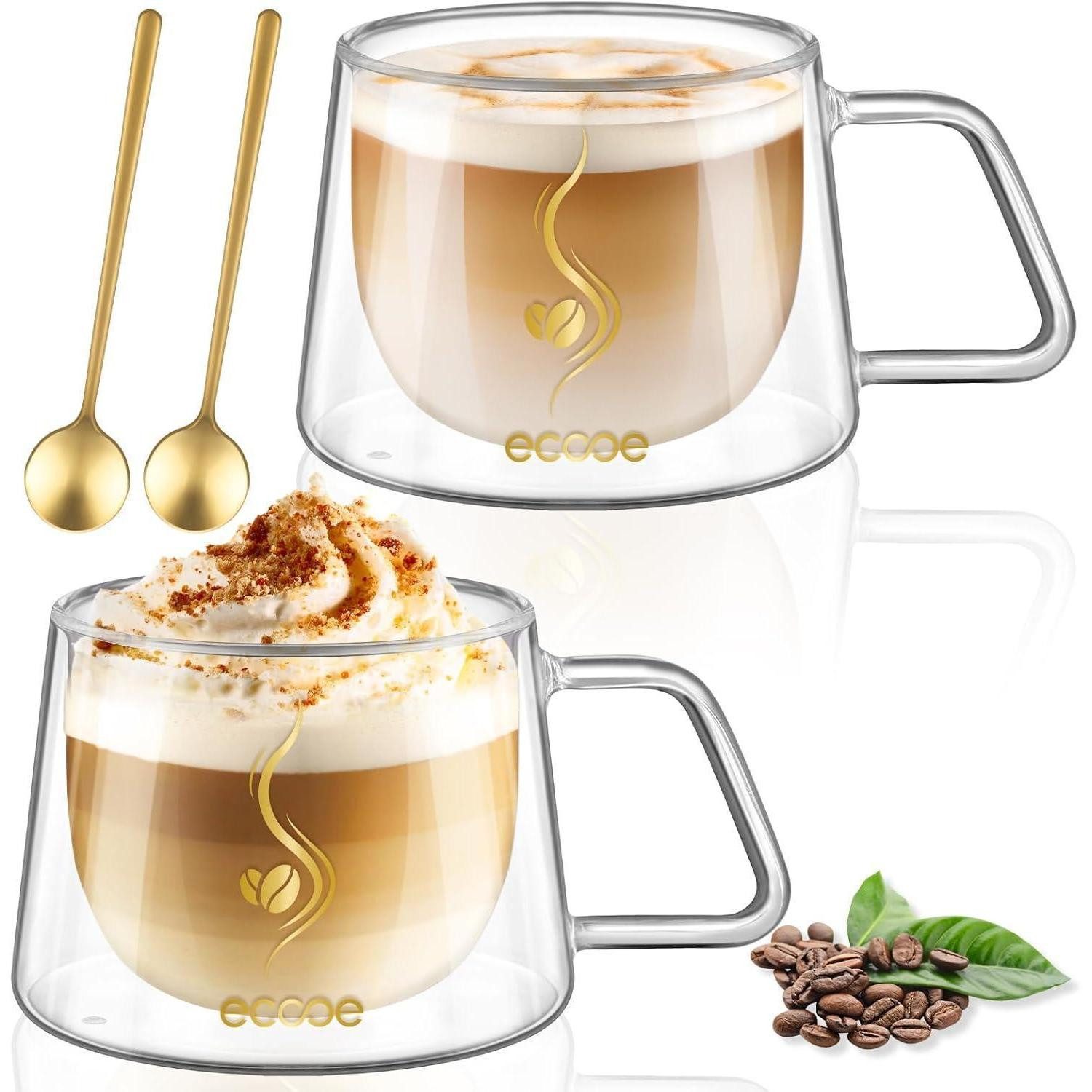 LuxusKollektion Latte-Macchiato-Glas Doppelwandige Kaffeegläser 350ml Latte Macchiato Gläser 2er set