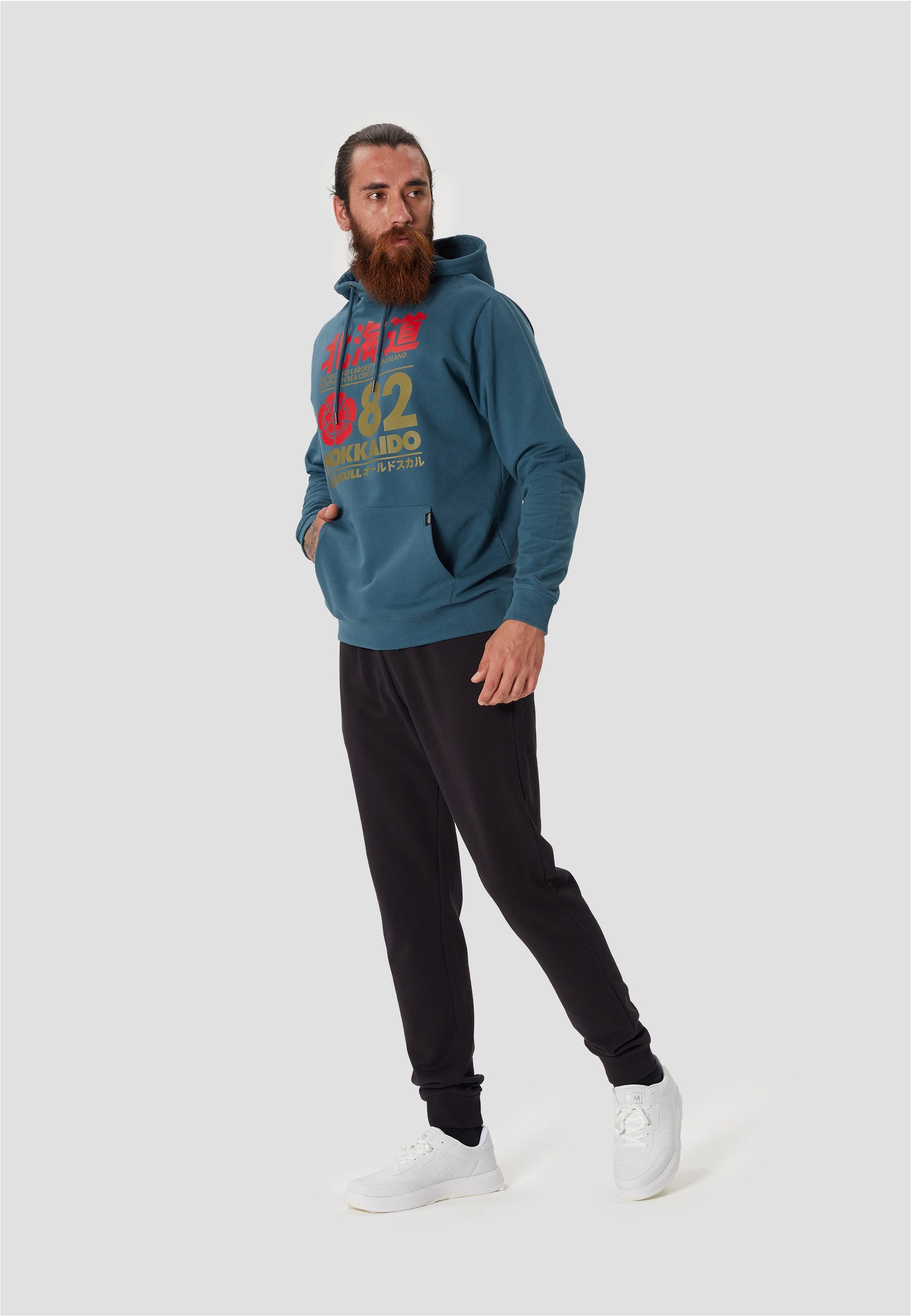 Oldskull Kapuzensweatshirt Retro Japan Island (1-tlg) mit coolem Hokkaido ´82-Print