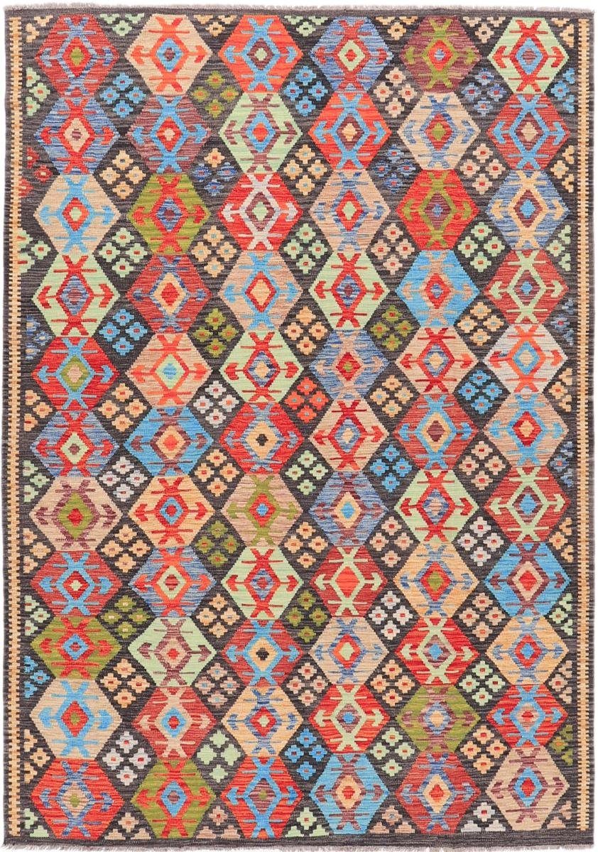 Orientteppich Kelim Afghan Heritage 208x293 Handgewebter Moderner Orientteppich, Nain Trading, rechteckig, Höhe: 3 mm | Kurzflor-Teppiche