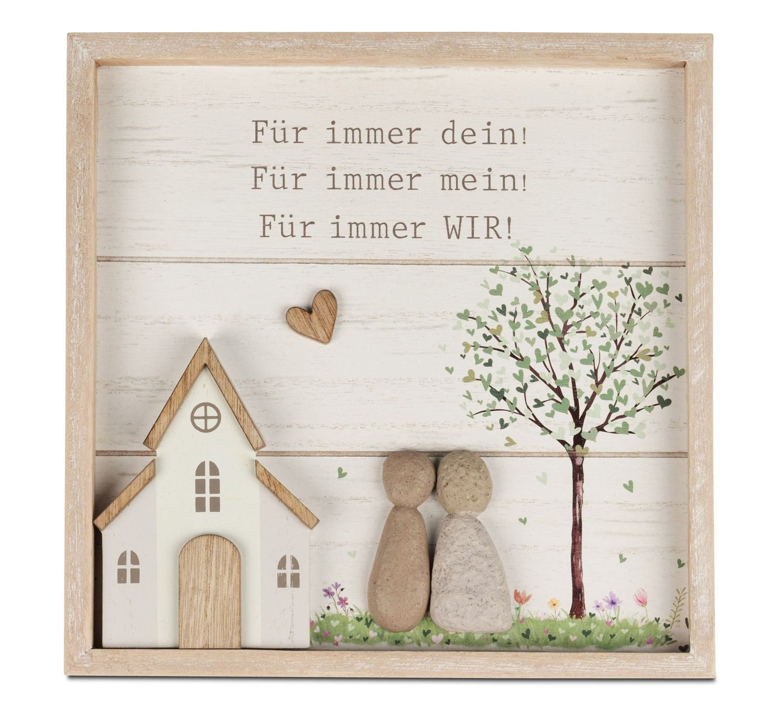 formano Holzbild Wandbild Paar mit Spruch Für immer dein Für immer mein Für immer WIR