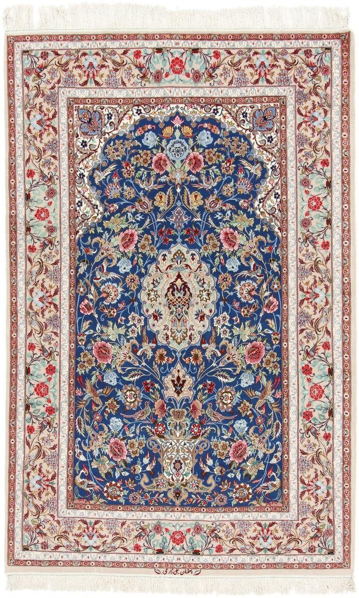 Orientteppich Isfahan Seidenkette 152x235 Handgeknüpfter mm 6 Trading, Höhe: Orientteppich, Nain rechteckig