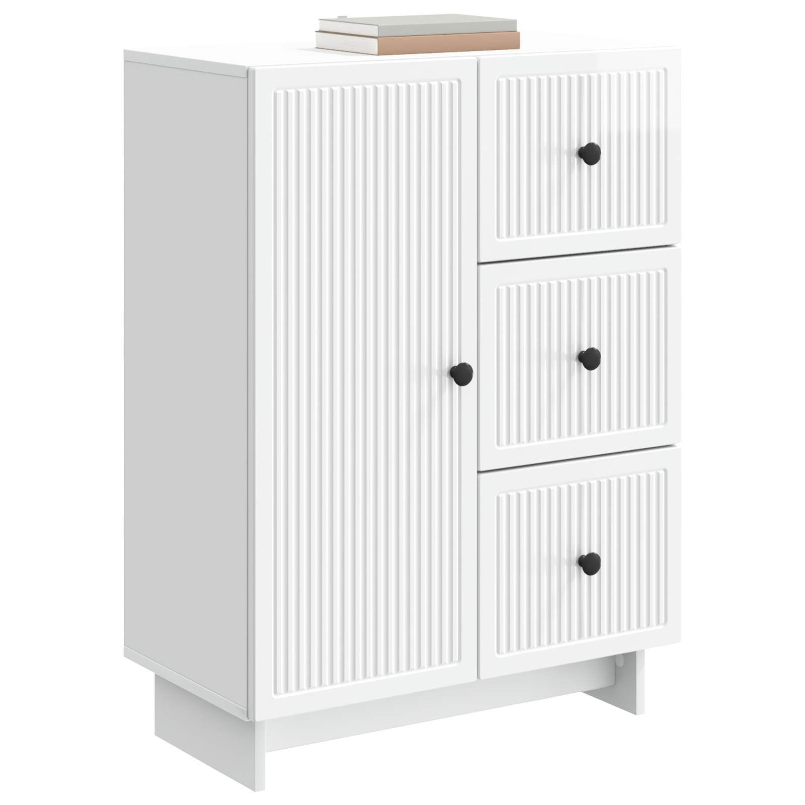 vidaXL Sideboard 66 x 34,5 x 90 cm Sideboard Hochglanz Weiß 66x34,5x90 cm Holzwerkstoff