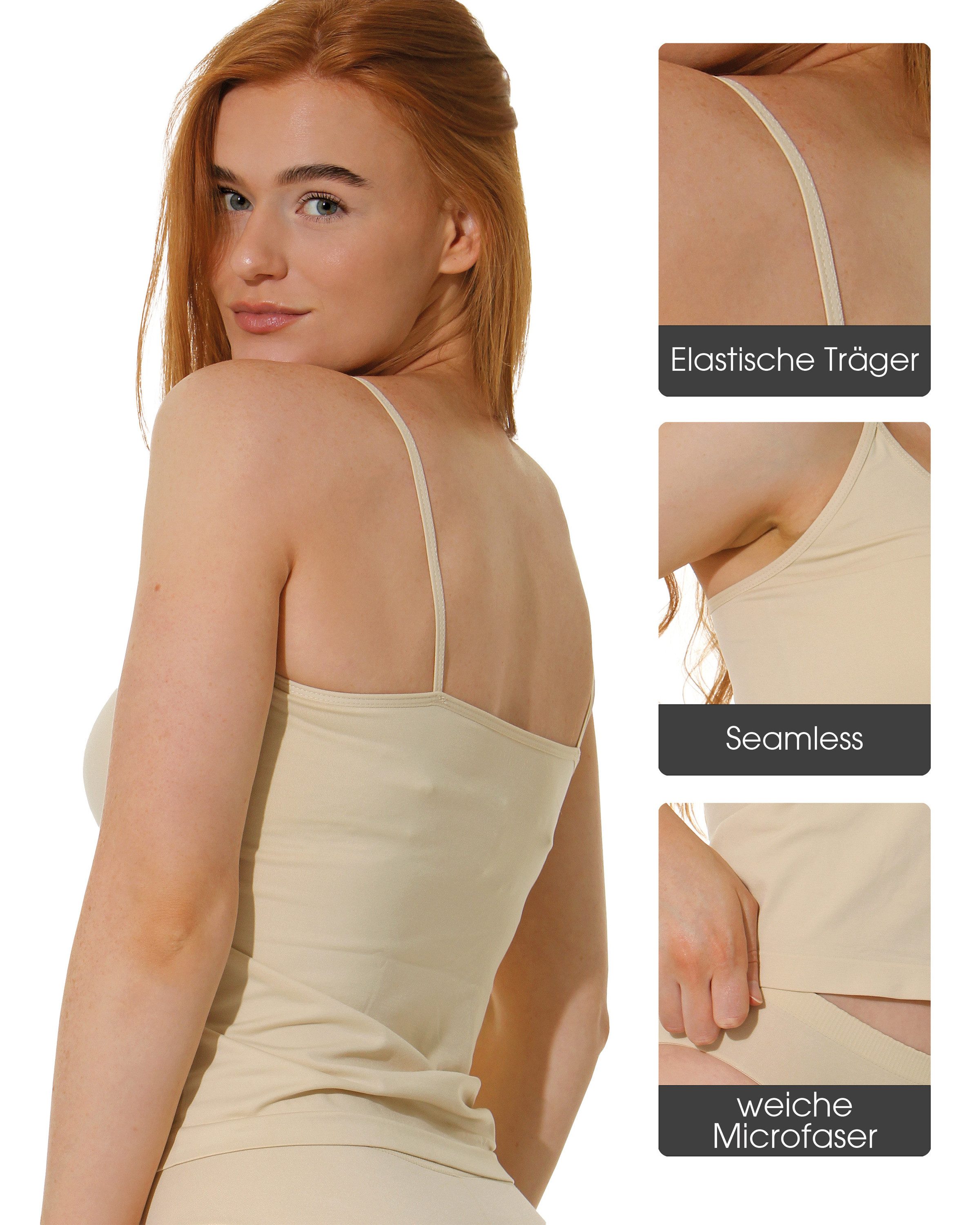 Yenita® Unterhemd Träger Top (4-St) in angenehmer Microfaser-Qualität