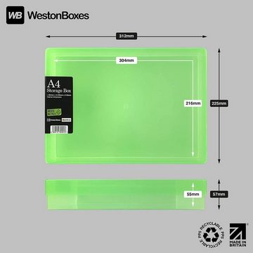 WestonBoxes Aufbewahrungsbox Variocolors A4 Aufbewahrungsbox grün transparent 312x225x57mm (5 St)