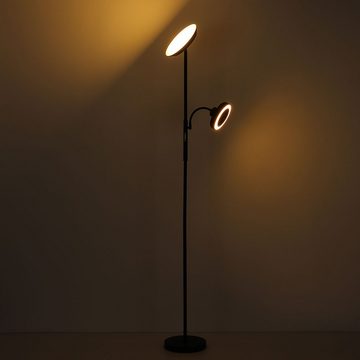 Globo LED Stehlampe, LED-Leuchtmittel fest verbaut, Kaltweiß, Warmweiß, Neutralweiß, Tageslichtweiß, Stehlampe LED Deckenfluter Touchdimmer Wohnzimmerlampe schwarz H 178cm