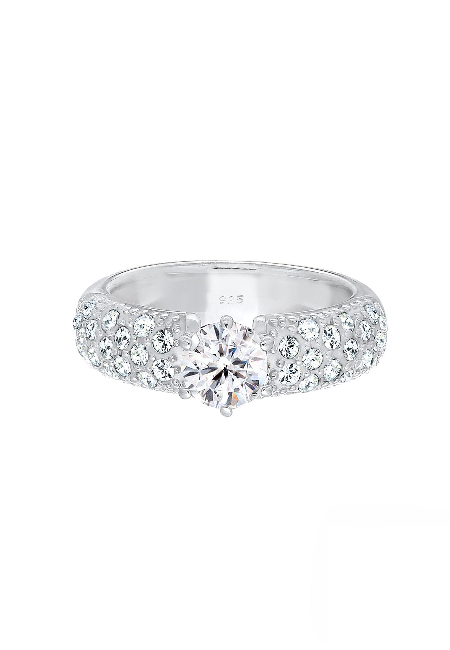 Elli Premium Verlobungsring Glas Kristalle Weiß günstig online kaufen