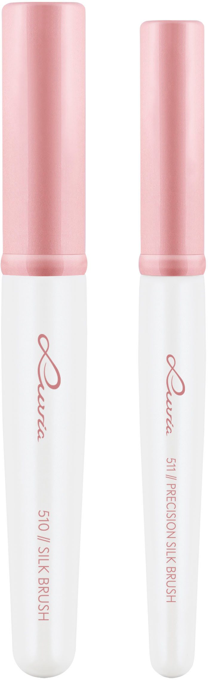 Luvia Cosmetics Kosmetikpinsel-Set SILK BRUSH DUO, 2 tlg., Silikonpinsel für alle Texturen, saugt kein Produkt auf.