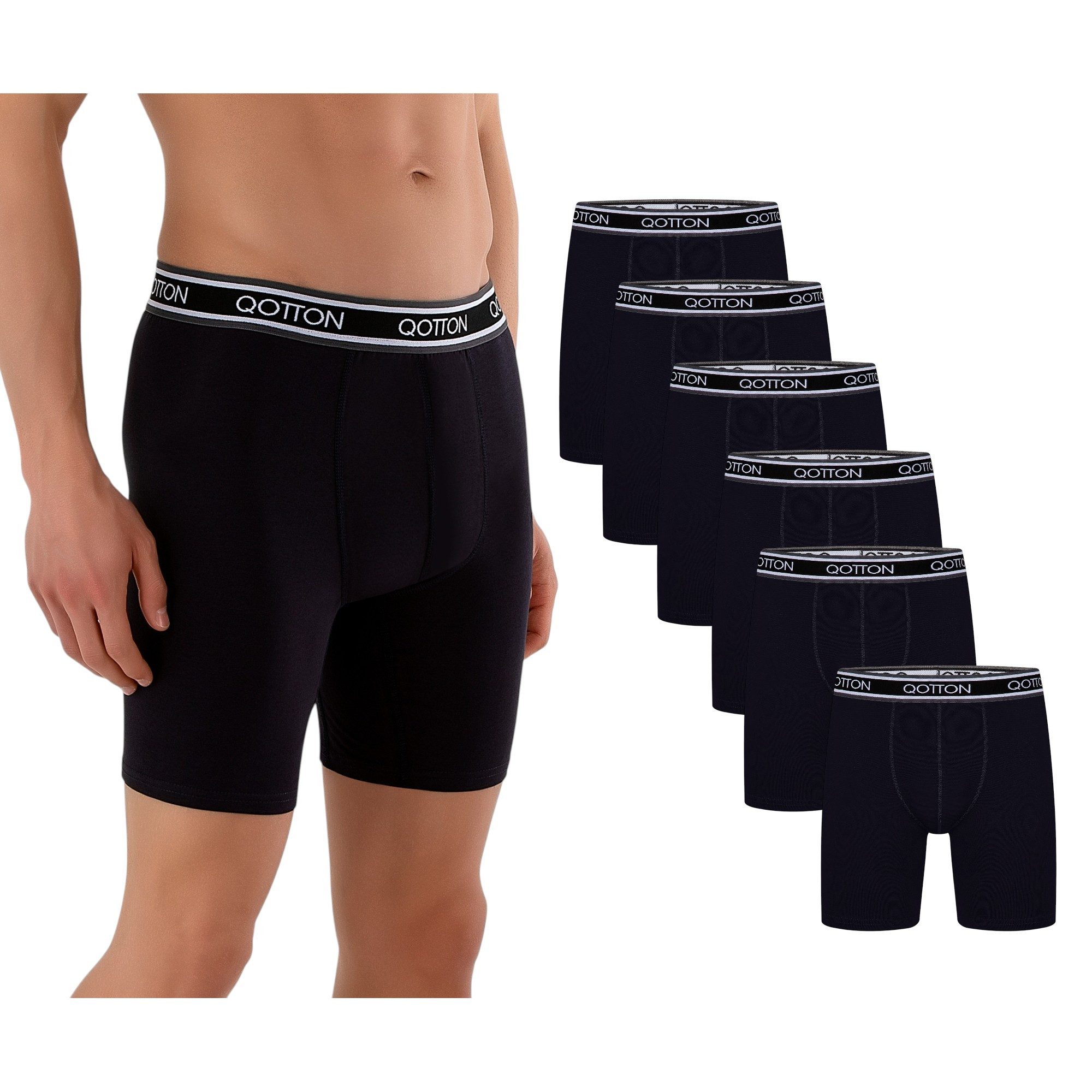 Qotton Boxershorts Langes Bein 6er Pack Baumwolle Boxershorts Unterwäsche H günstig online kaufen