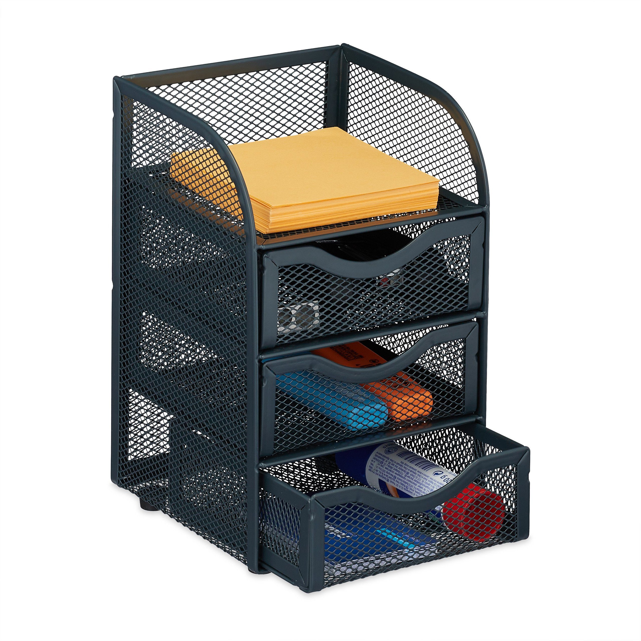 Schubladenbox relaxdays Schubladen Organizer mit Schreibtisch