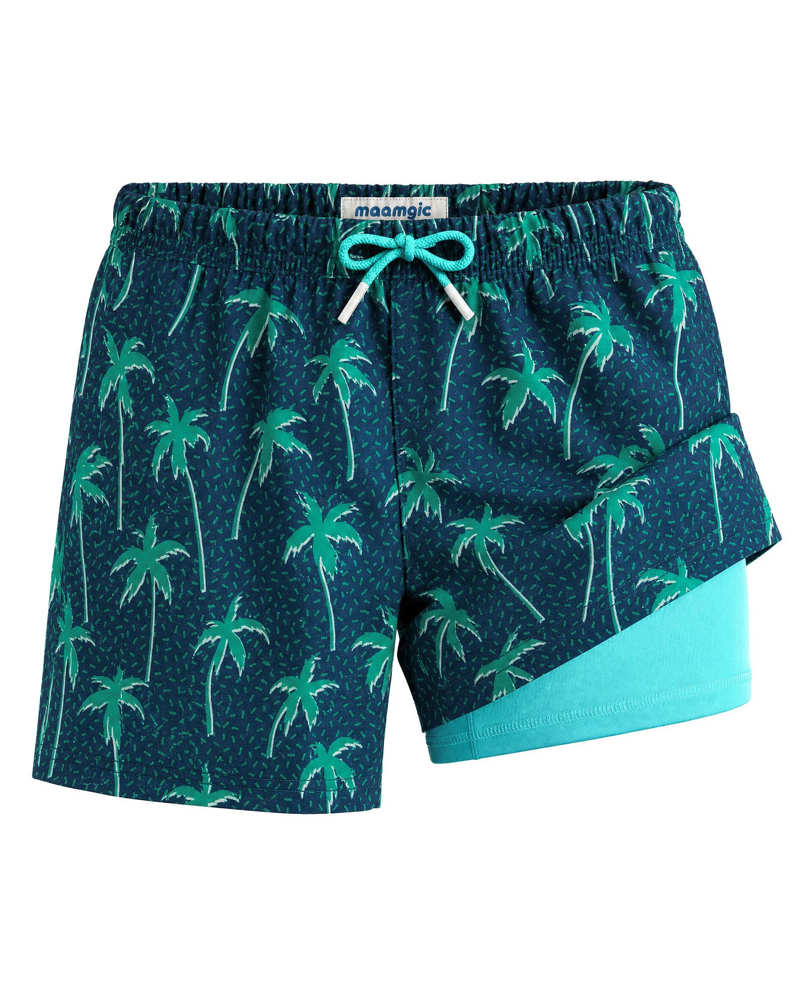 MaaMgic Badehose Shorts Jungen 2-in-1 mit verstellbarem Kordelzug (1-St) Stretch Schwimmshorts mit Innenfutter für Strand und Schwimmbad