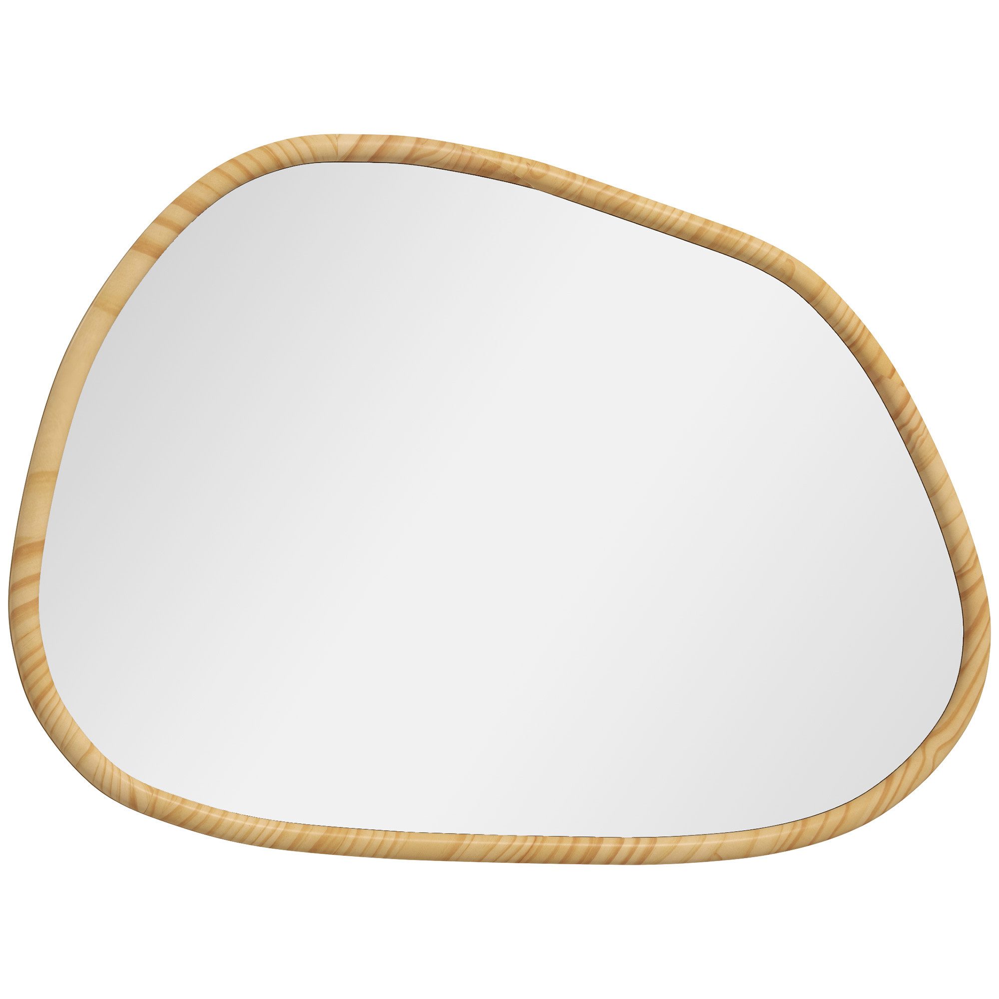 HOMCOM Wandspiegel Unregelmäßig Spiegel 80x60cm Kiefernholzrahmen Hängespiegel (Badezimmerspiegel, 1-St., Dekospiegel), für Bad, Wohnzimmer, Flur, Schlafzimmer, Natur. Reduzierter Preis € 47,90. Unverbindliche Preisempfehlung € 73,90