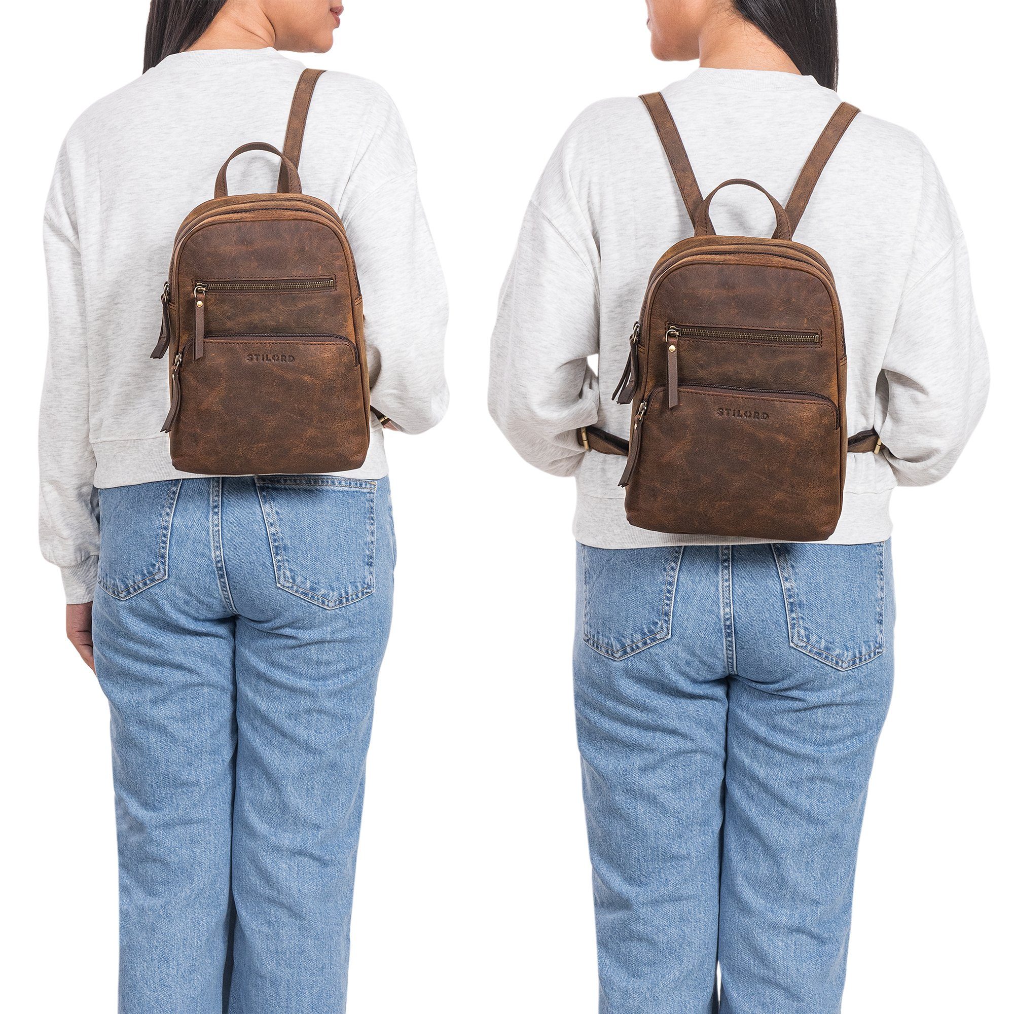 STILORD Cityrucksack "Fabienne" Kleiner Vintage Damen Rucksack Echtleder mi günstig online kaufen