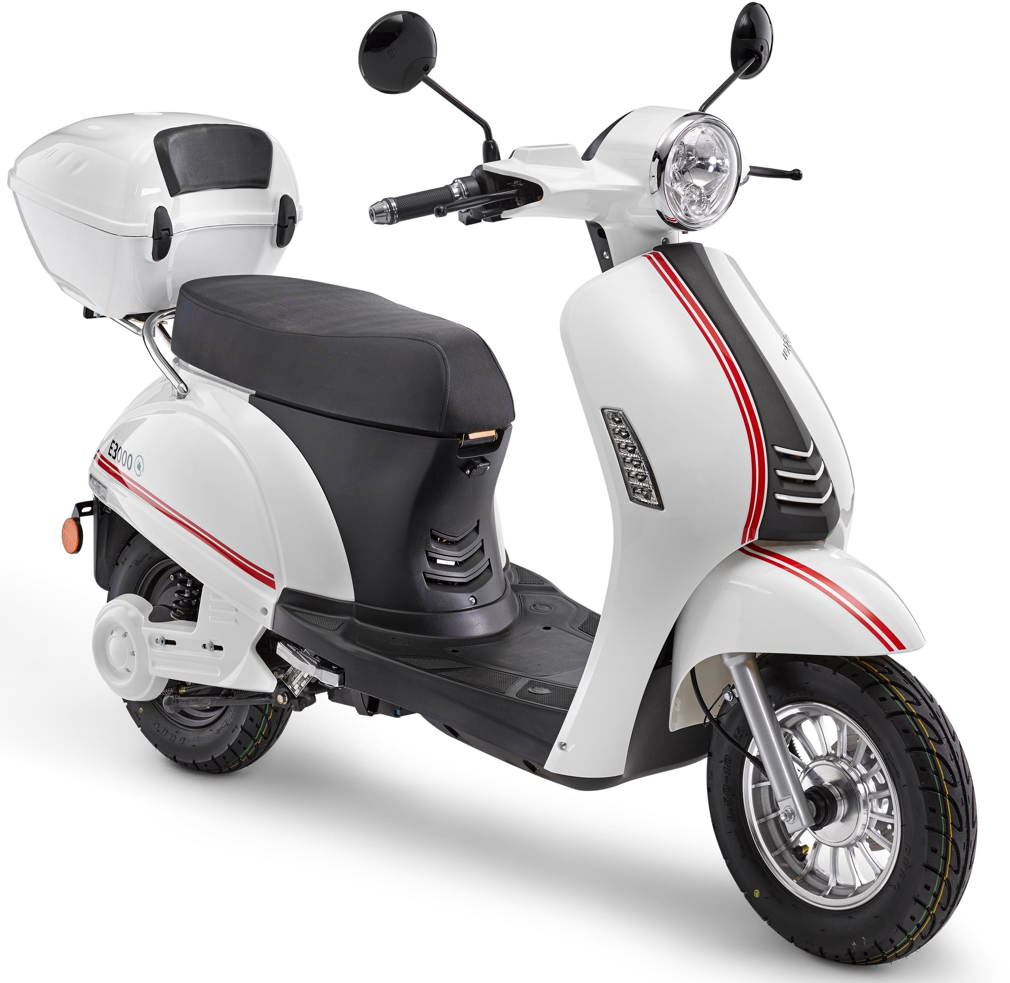 Luxxon E-Mofaroller E 3000, 3000 W, 25 km/h, bis zu 65 km Reichweite, mit Straßenzulassung, 2 Sitzplätze