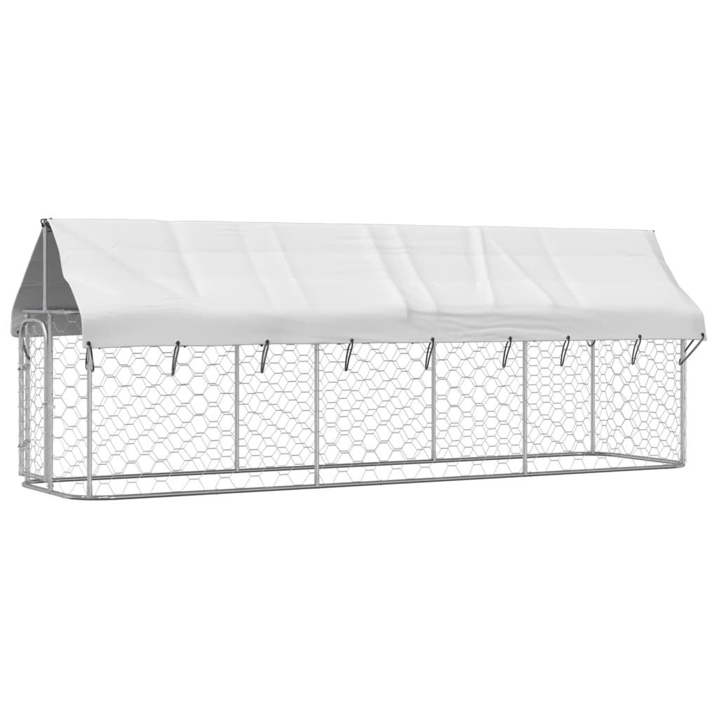 vidaXL Hundezwinger, Outdoor-Hundekäfig mit Dach 400x100x150 cm
