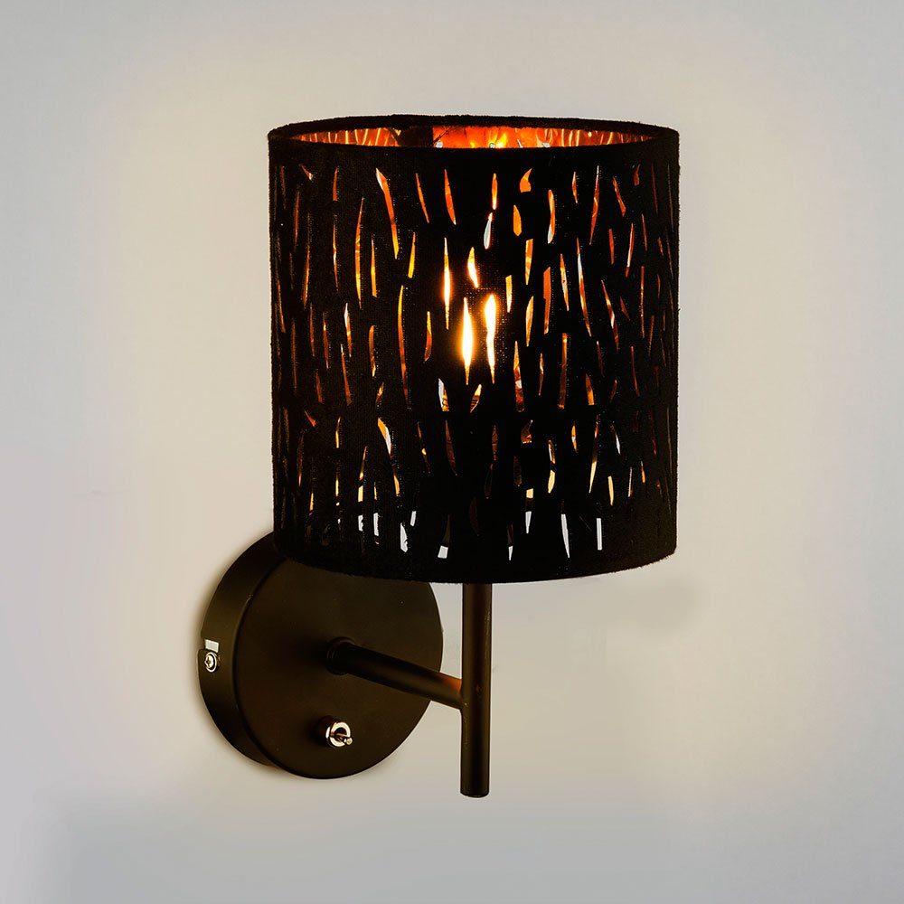 Design Samt Globo schwarz Wand Schirm Leuchte Lampe Strahler inklusive, Wandleuchte, nicht Leuchtmittel