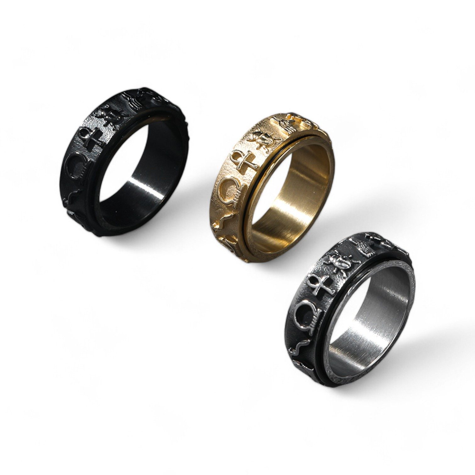 Eyecatcher Fingerring Anti Stress Fidget Ägyptische Symbole Anxiety Ring günstig online kaufen