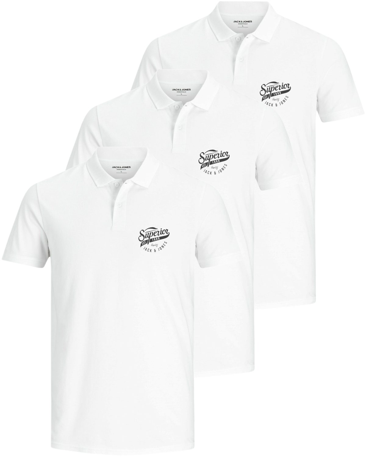 Jack & Jones Poloshirt (Spar-Set, 3er-Pack) mit besticktem Logo