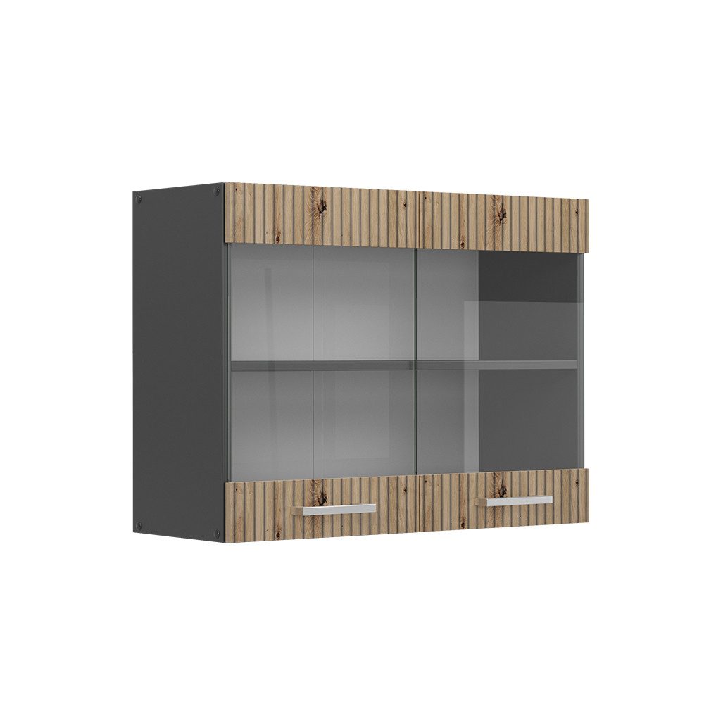 Vicco Glashängeschrank R-Line, Artisan-Eiche/Anthrazit, 80 cm günstig online kaufen