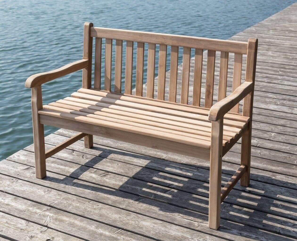 Trendmöbel24 Gartenbank »2Sitzer Gartenbank aus Teakholz mit