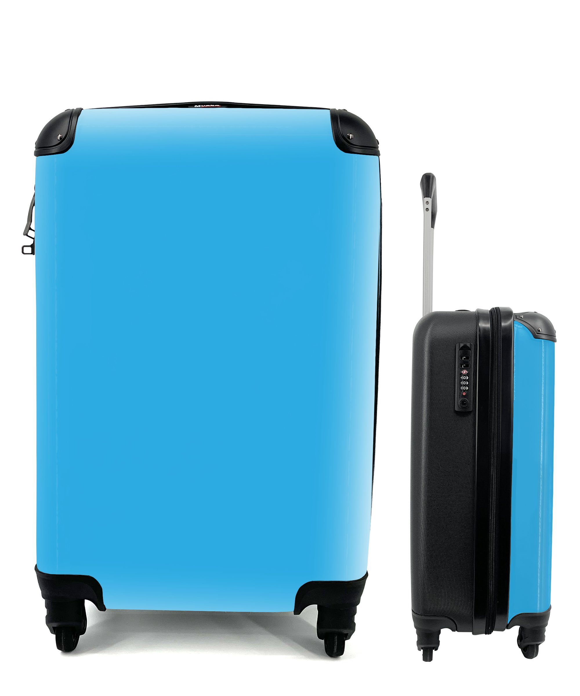 MuchoWow Handgepäckkoffer Blau - Licht - Farben, 4 Rollen, Reisetasche mit rollen, Handgepäck für Ferien, Trolley, Reisekoffer