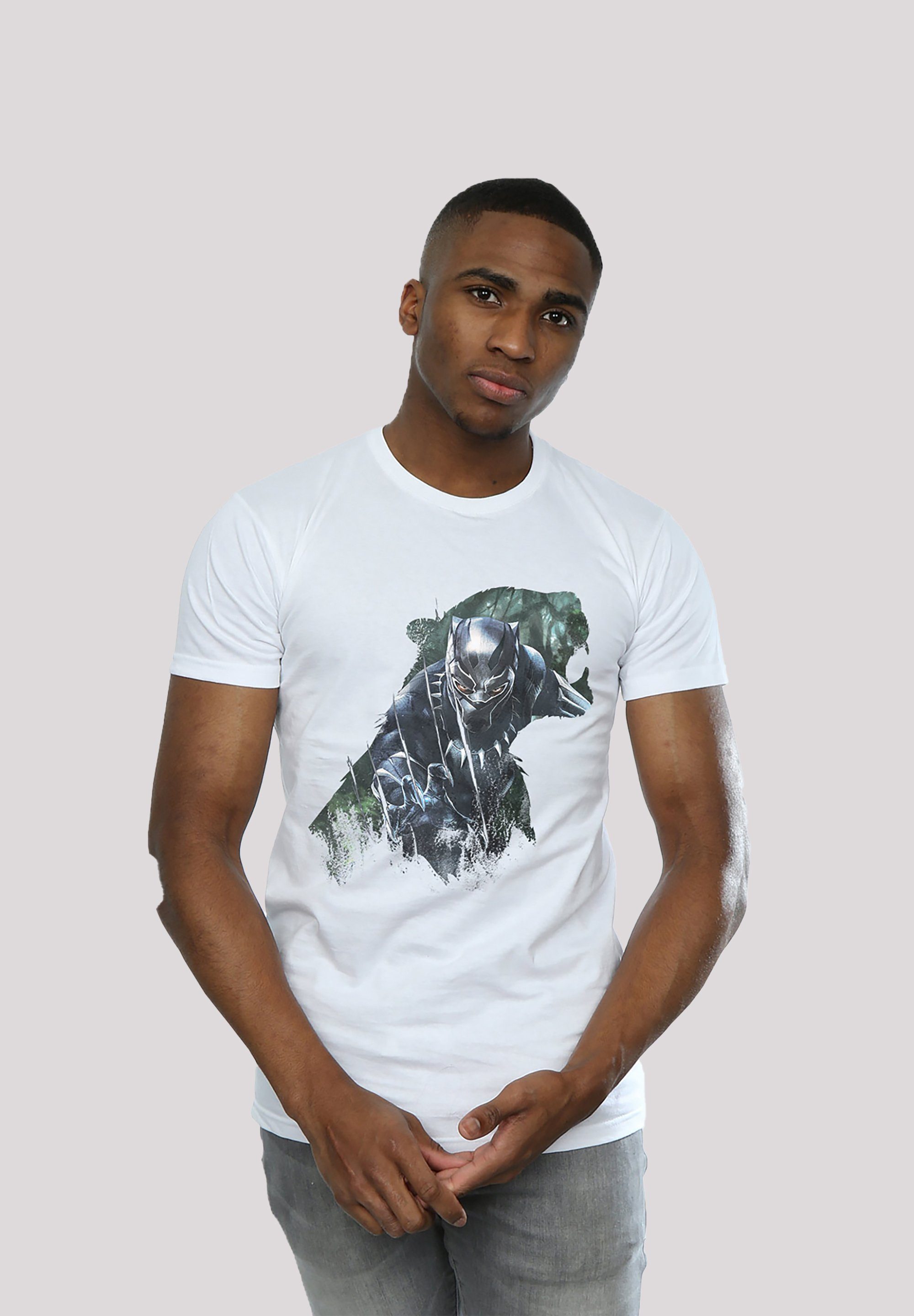 F4NT4STIC T-Shirt Marvel Black Panther Wild Sillhouette Print weiß