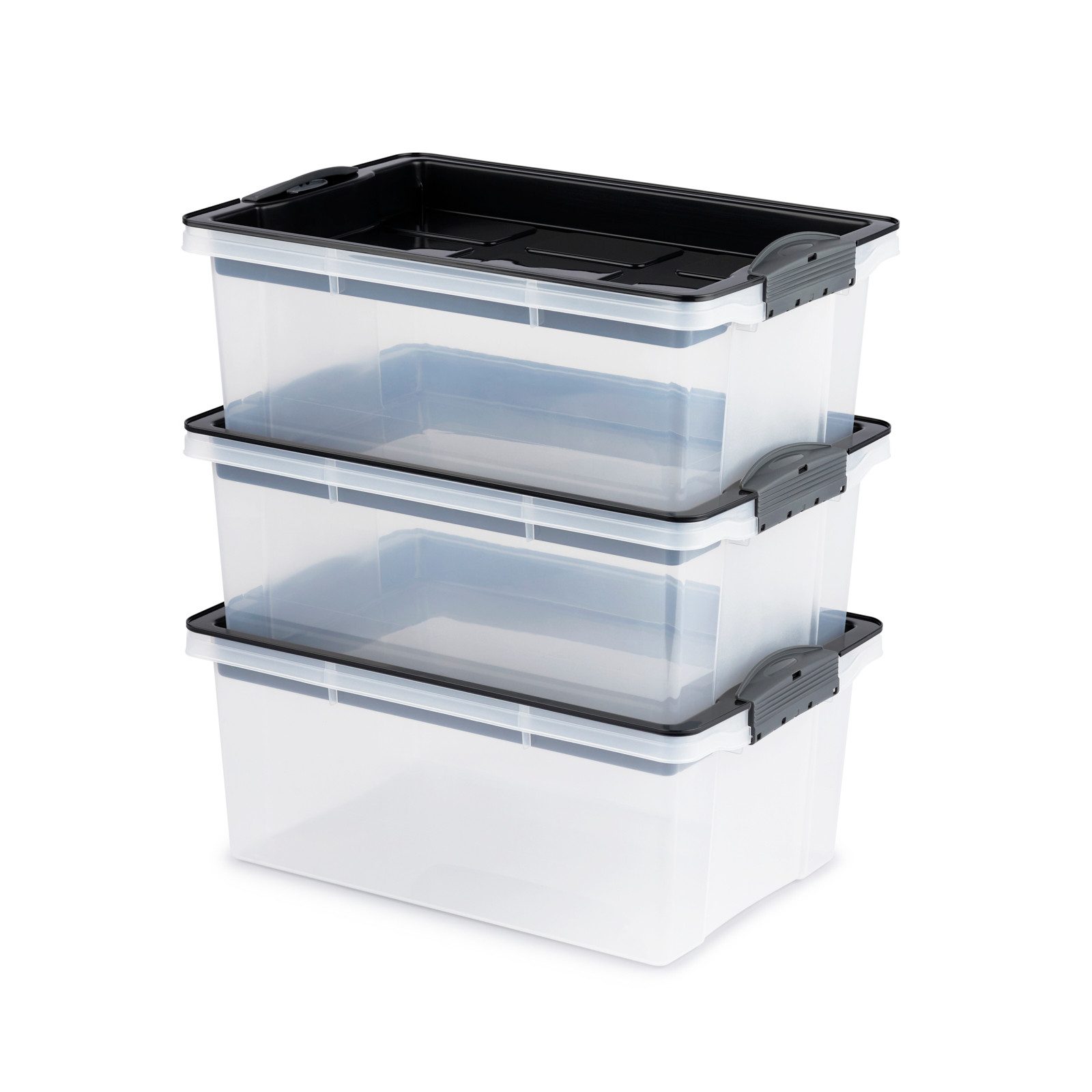 Aufbewahrungsbox Jive Dome 3er-Set stapelbare A4 Aufbewahrungsbox 13l mit Deckel