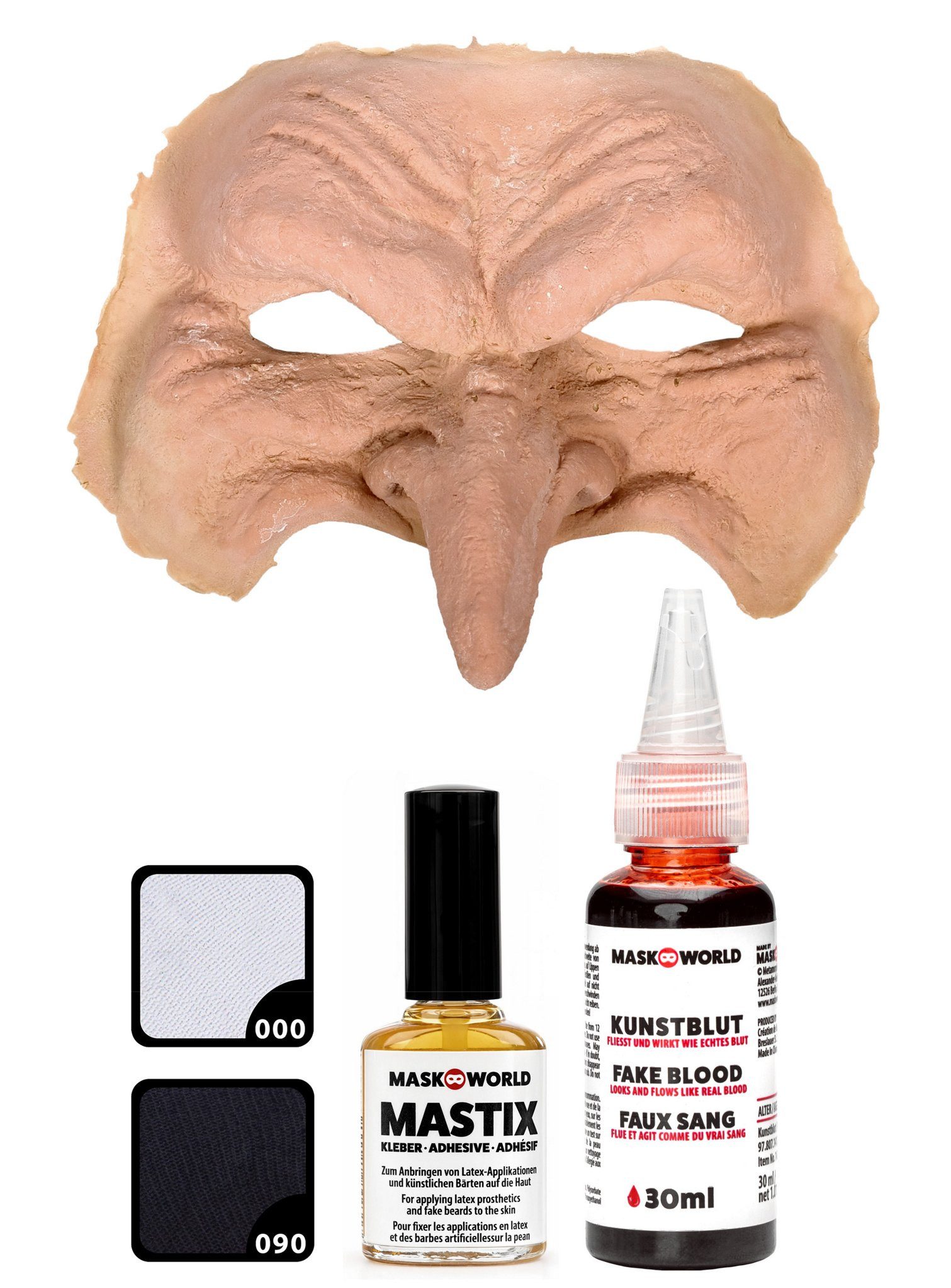 Maskworld Theaterschminke Make-up Set Terrifier Art Horrorclown, Halloween Schminkset mit optimal aufeinander abgestimmten Komponenten