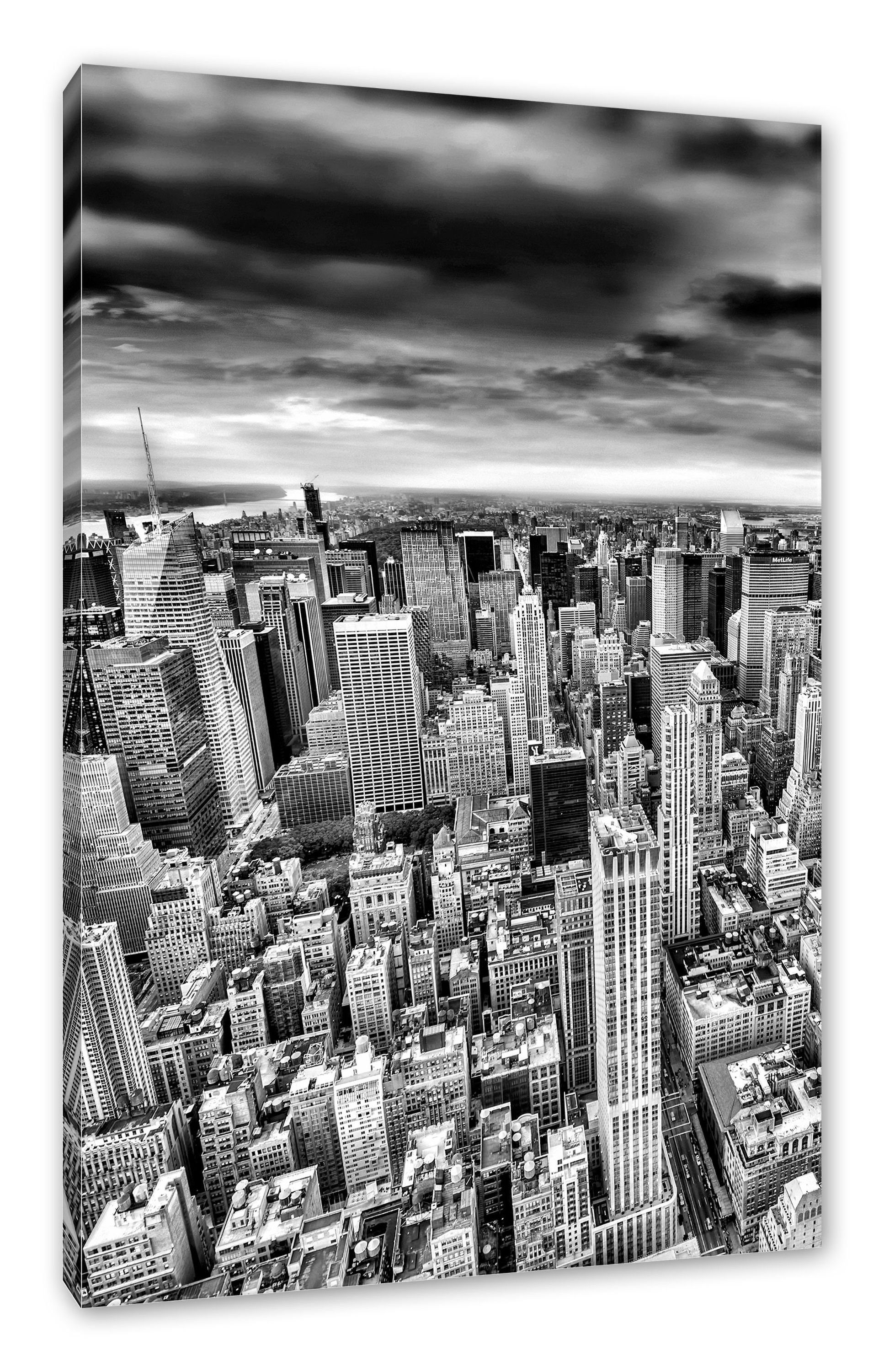 Pixxprint Leinwandbild Skyline New York, Skyline New York (1 St), Leinwandbild fertig bespannt, inkl. Zackenaufhänger