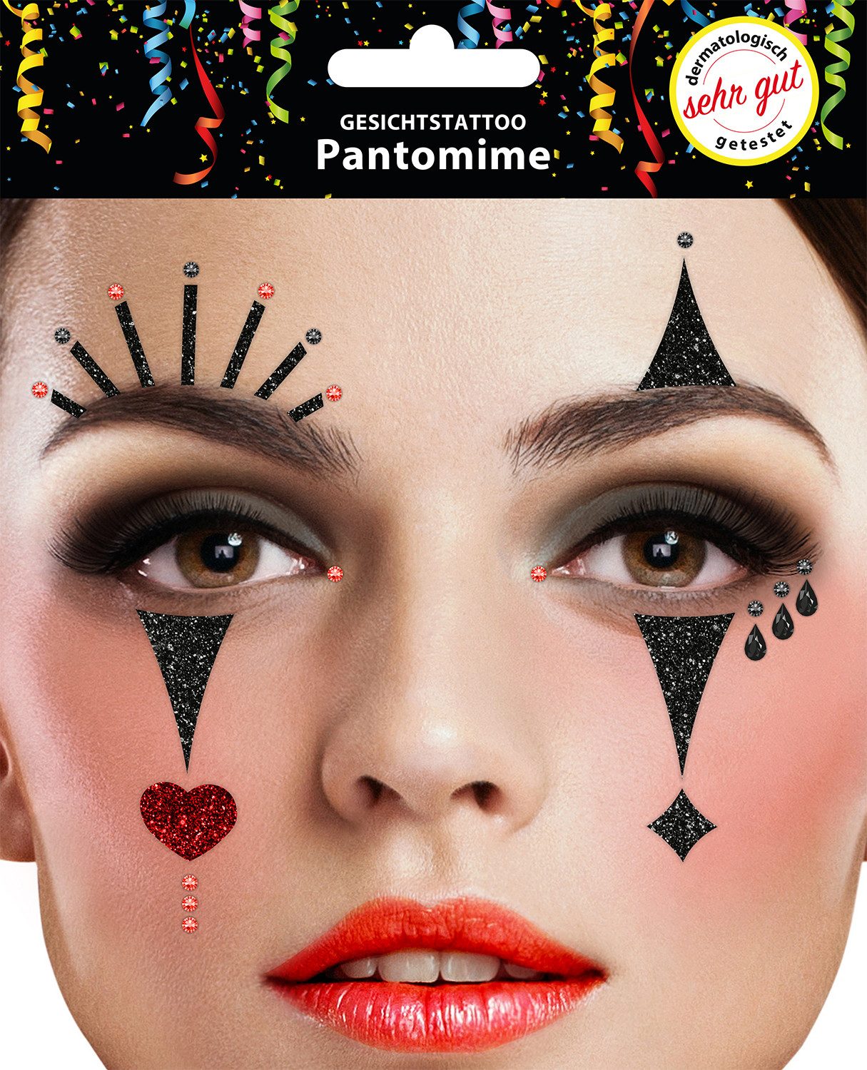 Bock-op-Kölle Schmuck-Tattoo Bock op Kölle Gesichtstattoo - Temporäres Glitter Face Tattoo