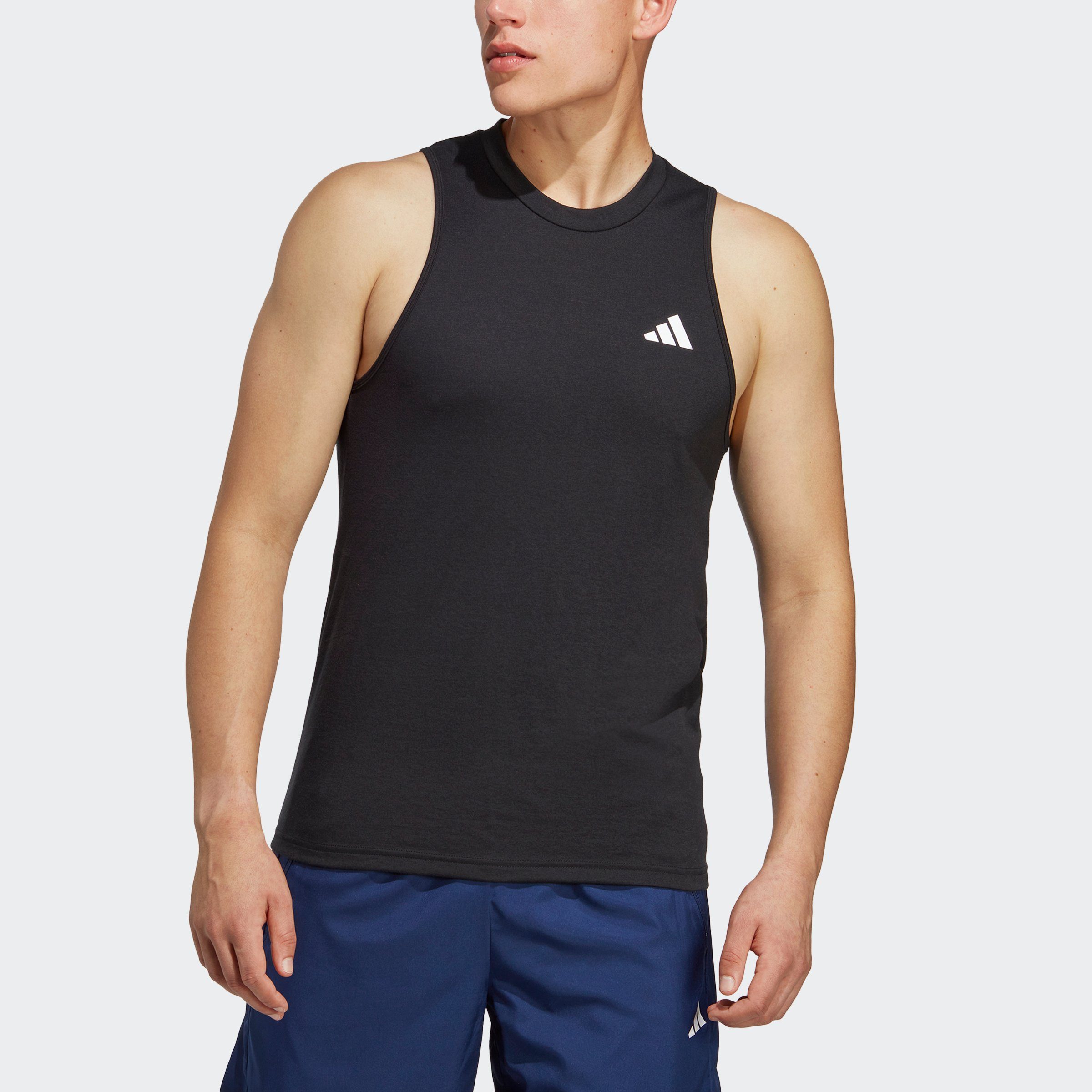 adidas Performance Tanktop TRAIN ESSENTIALS Black FEELREADY / TRAINING White SLEEVELESS