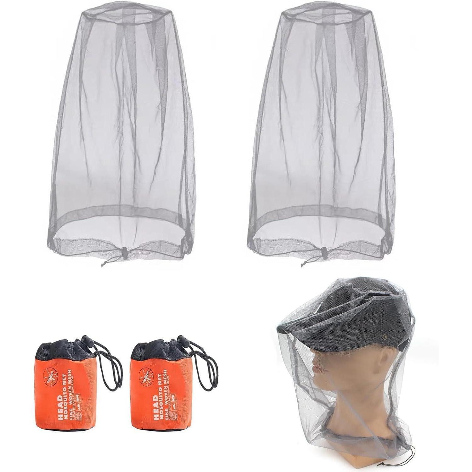 LuxusKollektion Fliegenhaube 2er Set Moskitonetz Kopf Schutz Outdoor Mückennetz Hut