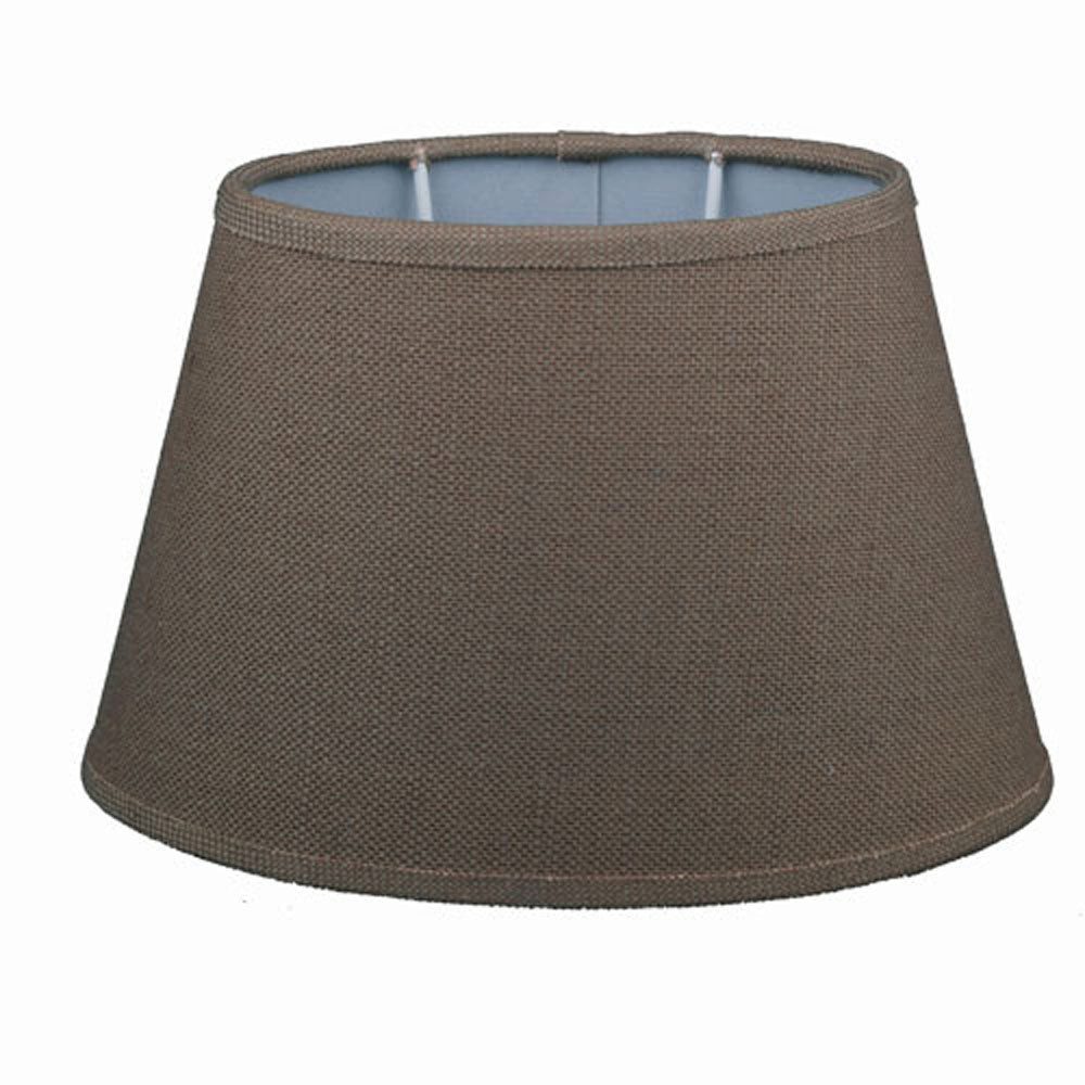 Dirk Davids Leuchten GmbH Lampenschirm Lampenschirm für Tischleuchte in Oval Leinen Olive Braun 24-16-16cm, Für alle Zimmer geeignet