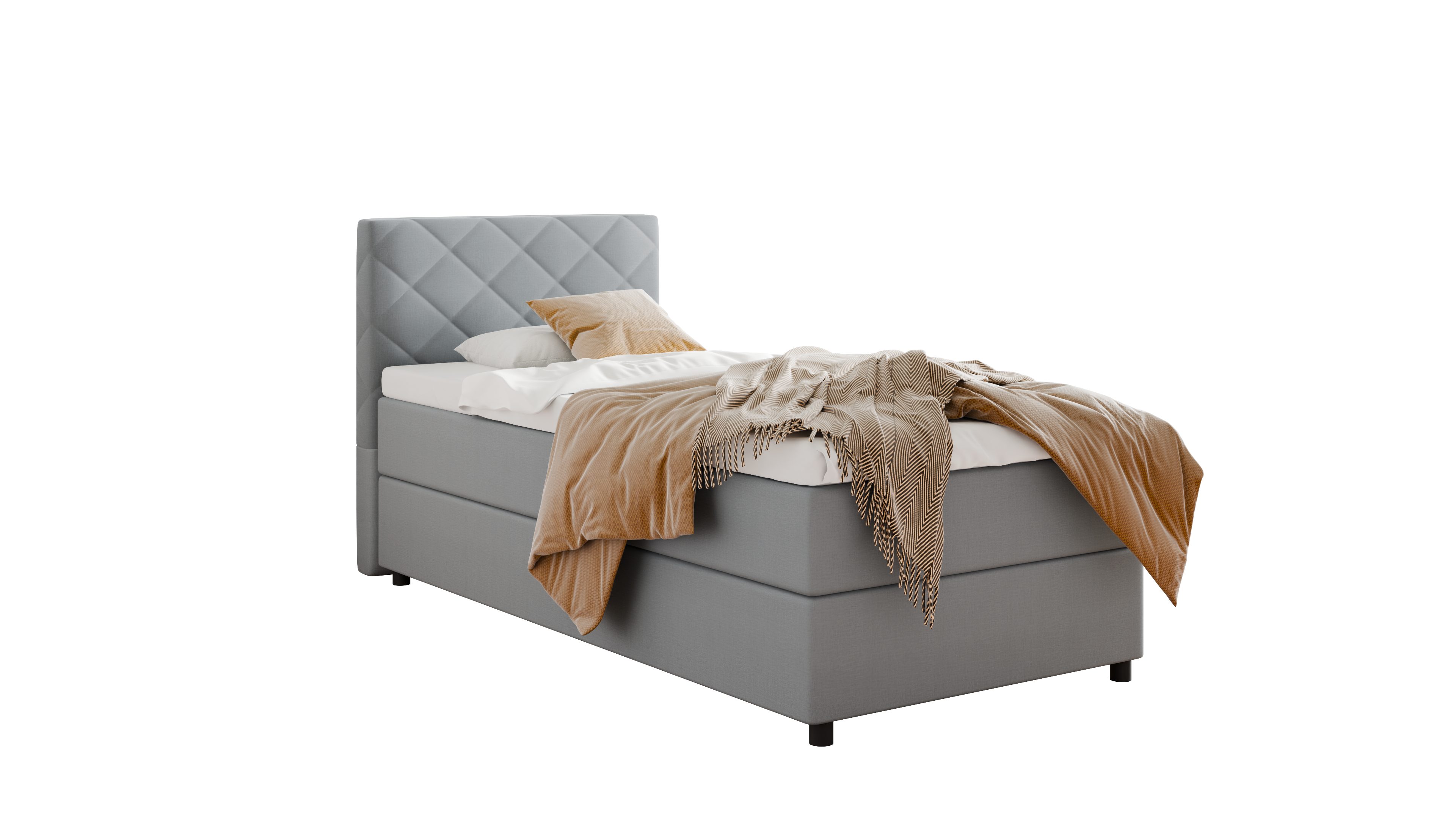 PANDA MÖBEL GmbH Boxbett DIAMARO 90x200, 100x200, 120x200, Boxbett mit Bettkasten und Topper, Stilvolles Design – zeitlose Eleganz