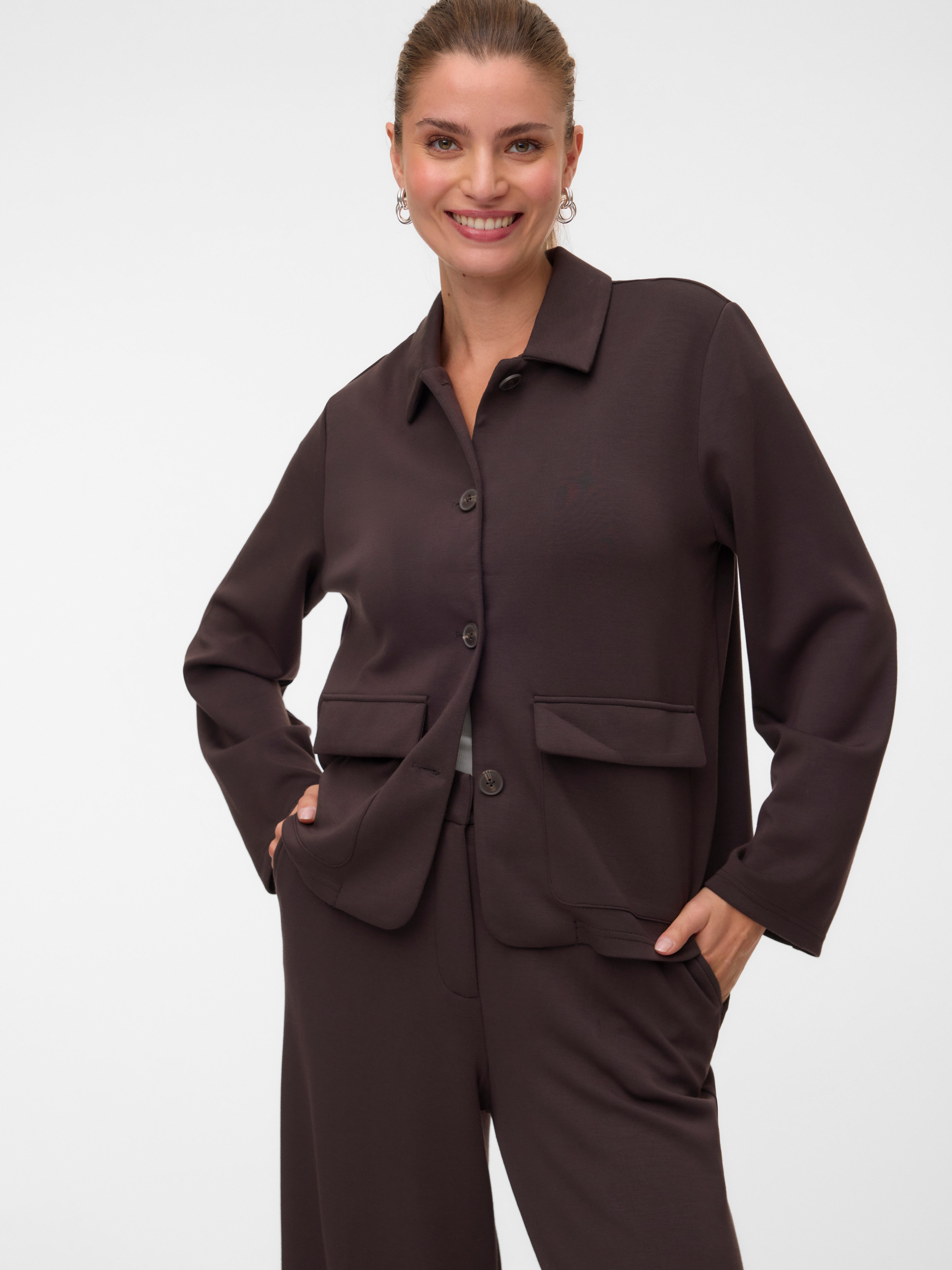 Vero Moda Jerseyblazer VMBELLIS LS JACKET NOOS Materialmix, mit Stretch