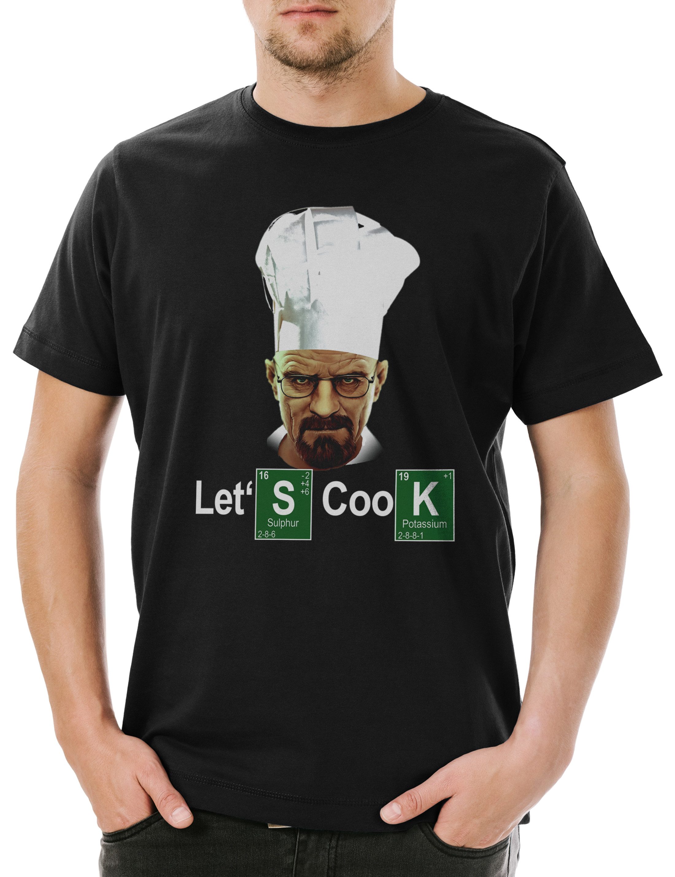 Print-Shirt Let's Cook Chef Herren T-Shirt Breaking Walter Heisenberg Mr White Bad