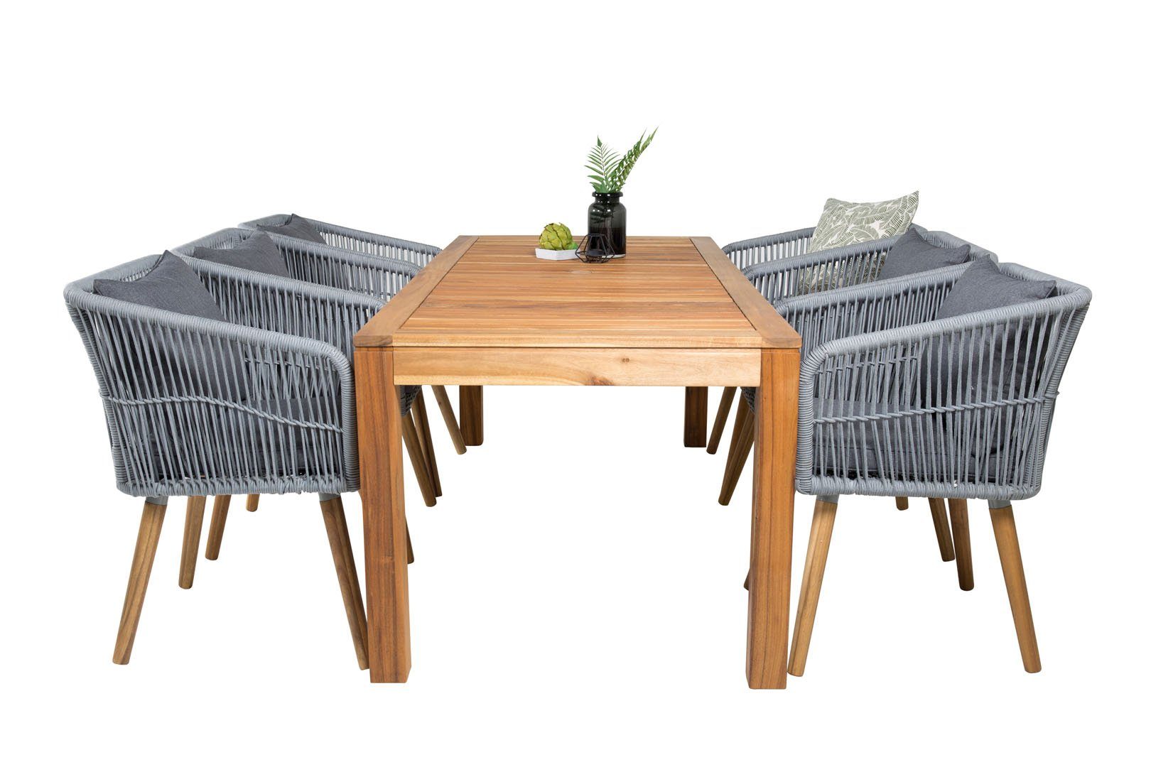 ebuy24 Garten-Essgruppe Peter Gartenset Tisch 90x200cm und 6 Stühle Chania, (7-tlg). Reduzierter Preis € 2.103,95. Unverbindliche Preisempfehlung € 3.505,95