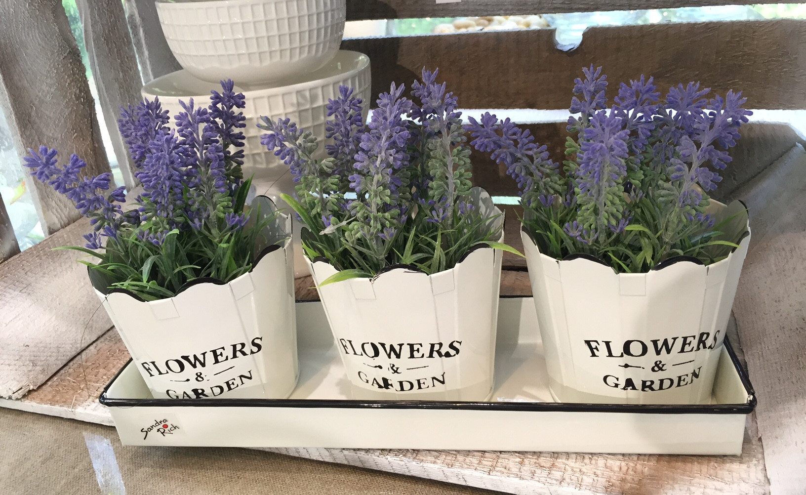 Sandra Rich Übertopf FLOWERS & GARDEN Set aus 3 Übertöpfen und einer Schale aus Metall