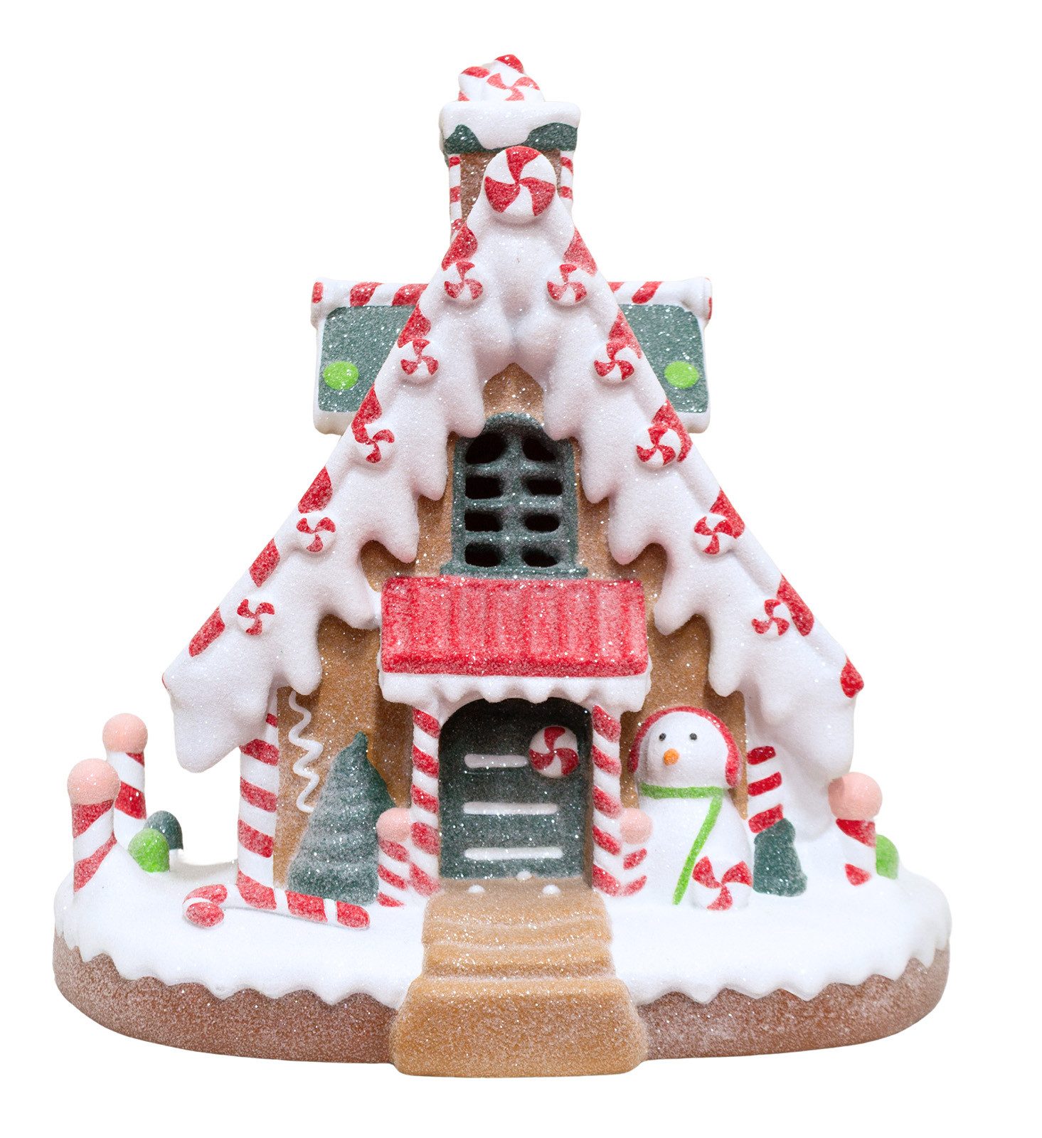 Christmas Paradise Weihnachtshaus LED Lebkuchenhaus 30cm, bunt mit Schneemann