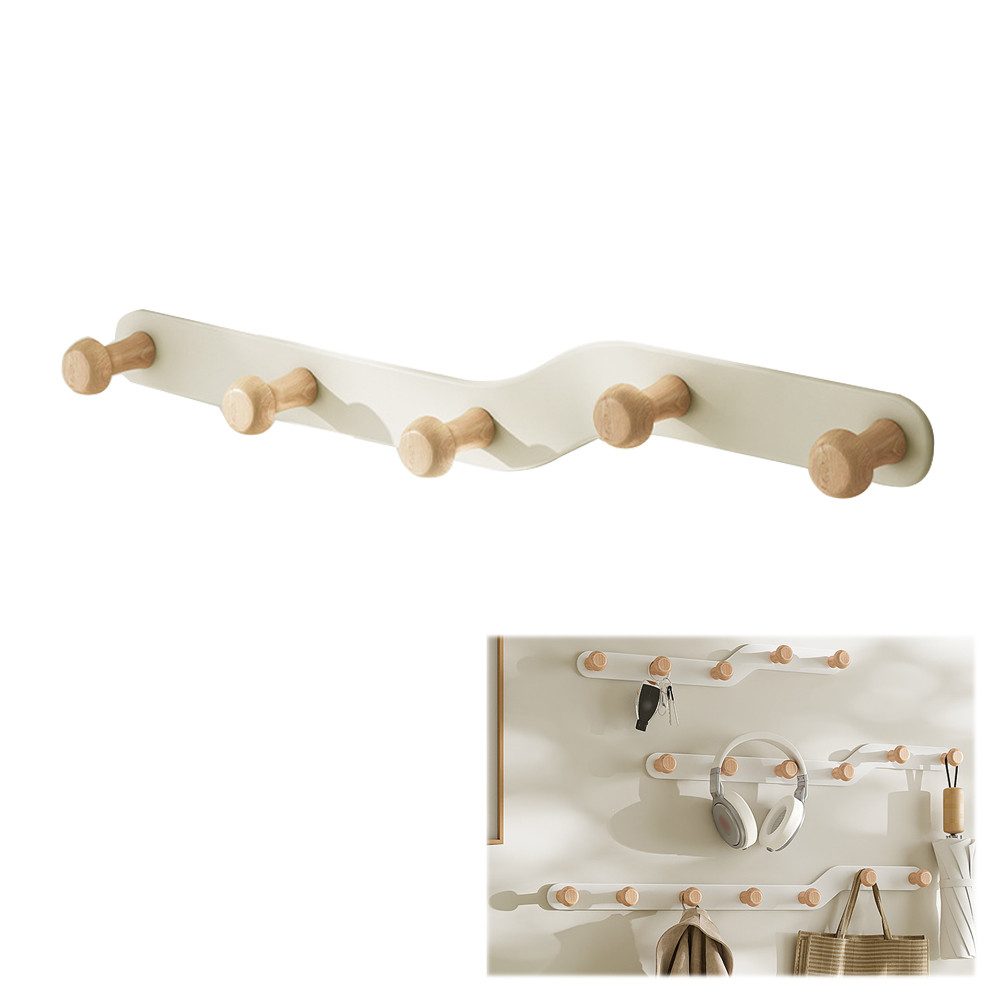 NUODWELL Garderobenleiste Weiß Garderobenhaken wand, Garderobenleiste Eisen günstig online kaufen