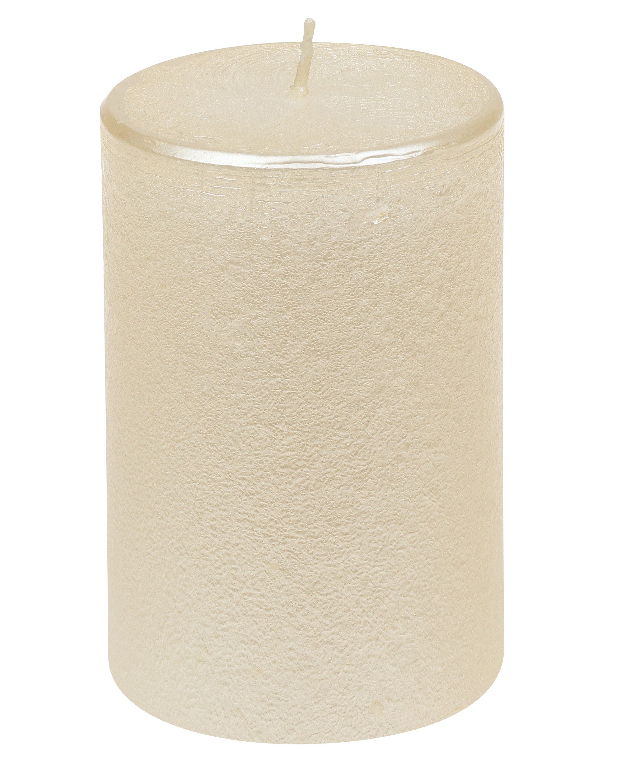 Steinhart Kerzen Rustic-Kerze Stumpenkerze "Rustic-Glanz" Champagner 100/68 günstig online kaufen