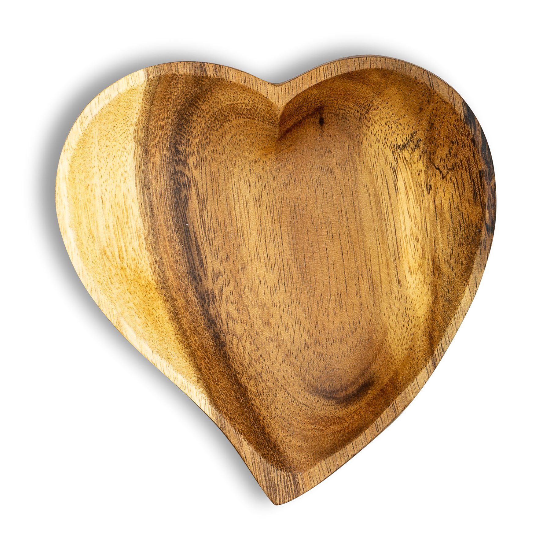 Levandeo® Dekoteller, Holzschale Akazie 15cm Herz günstig online kaufen