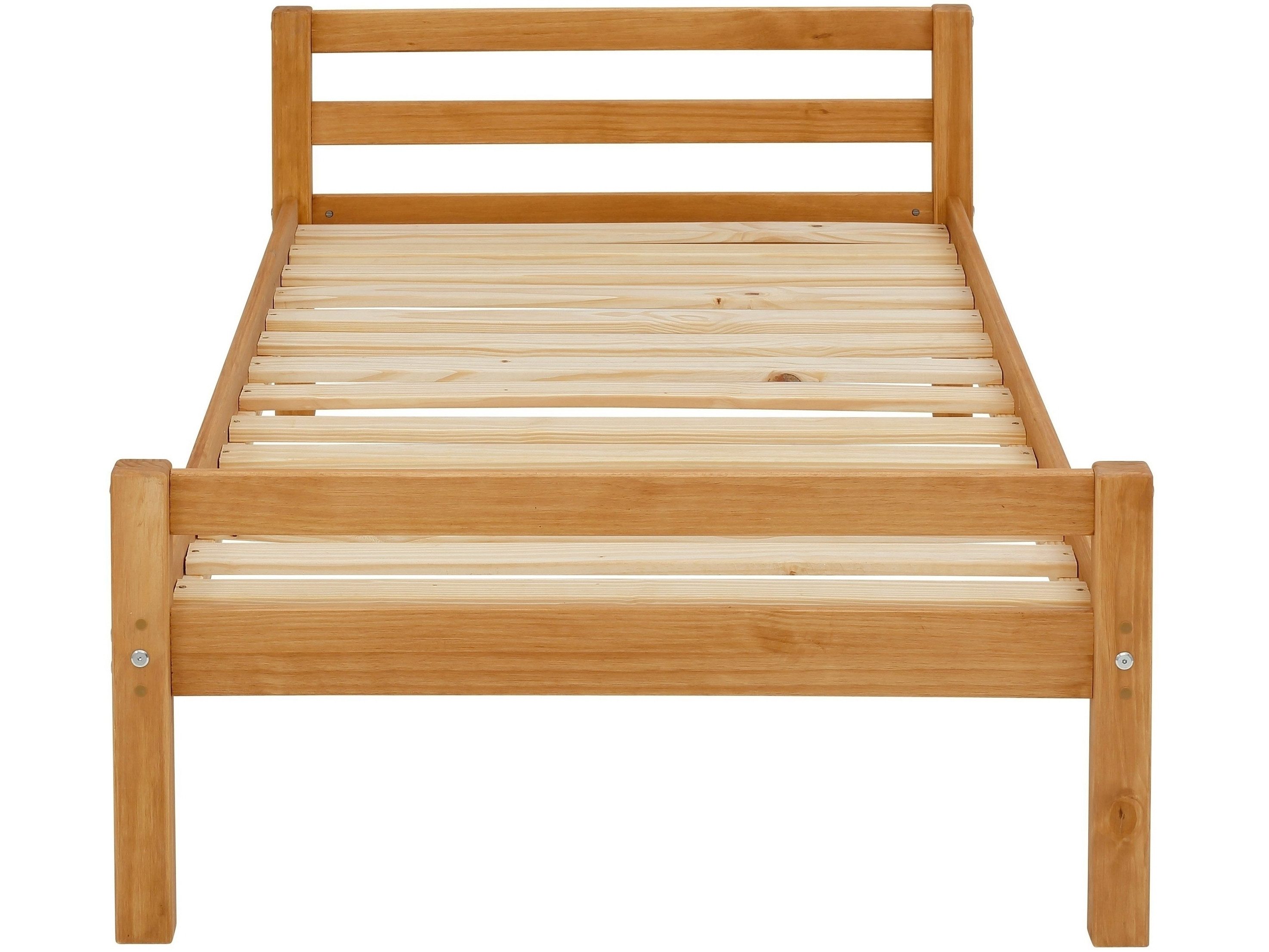 freiraum Bett Umeå, 90x200 cm aus massivem Kiefernholz in Natur mit Lattenrost