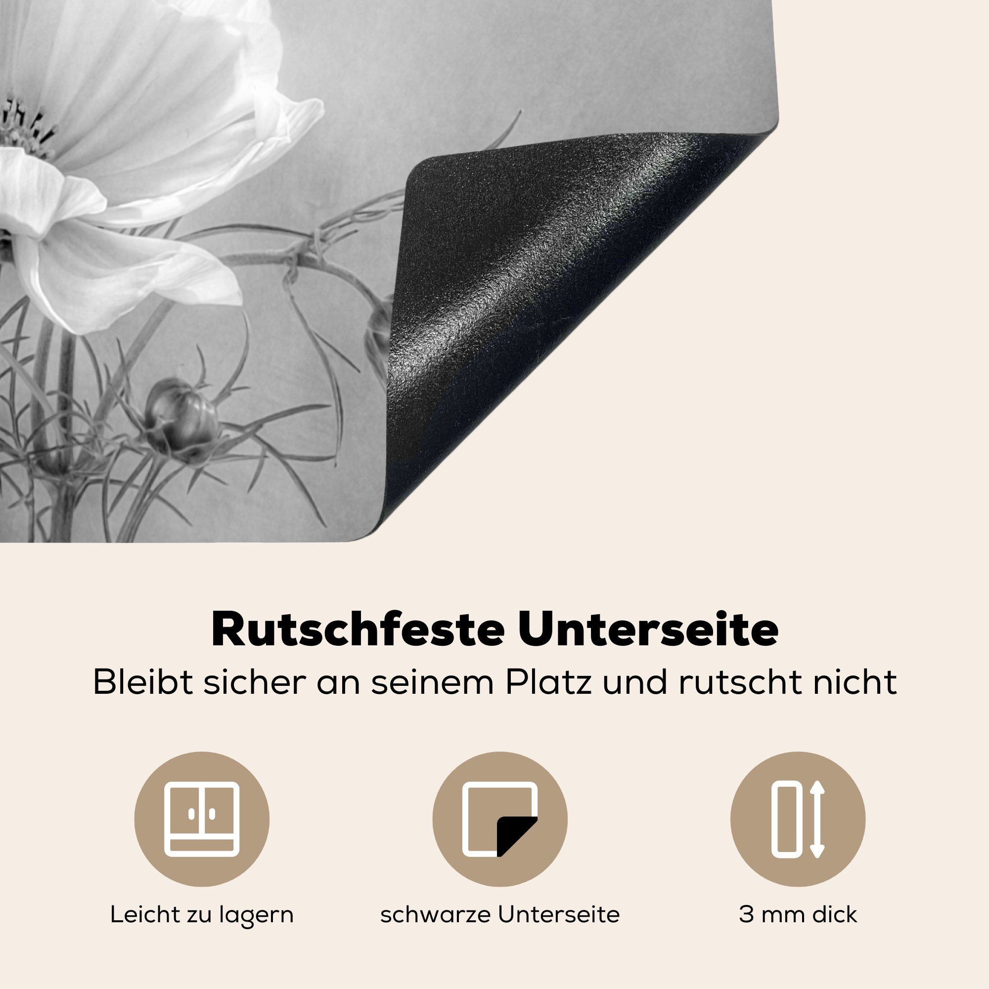 MuchoWow Herdblende-/Abdeckplatte Blumen - Stillleben küche, Induktionsmatte Vinyl, für die tlg), cm, Ceranfeldabdeckung (1 59x52 - Aquarell