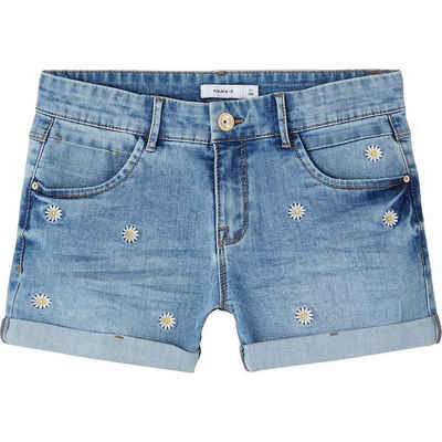 NAME IT Mädchen Denim Jeans Shorts Salli dunkelblau Größe 92 bis 164 